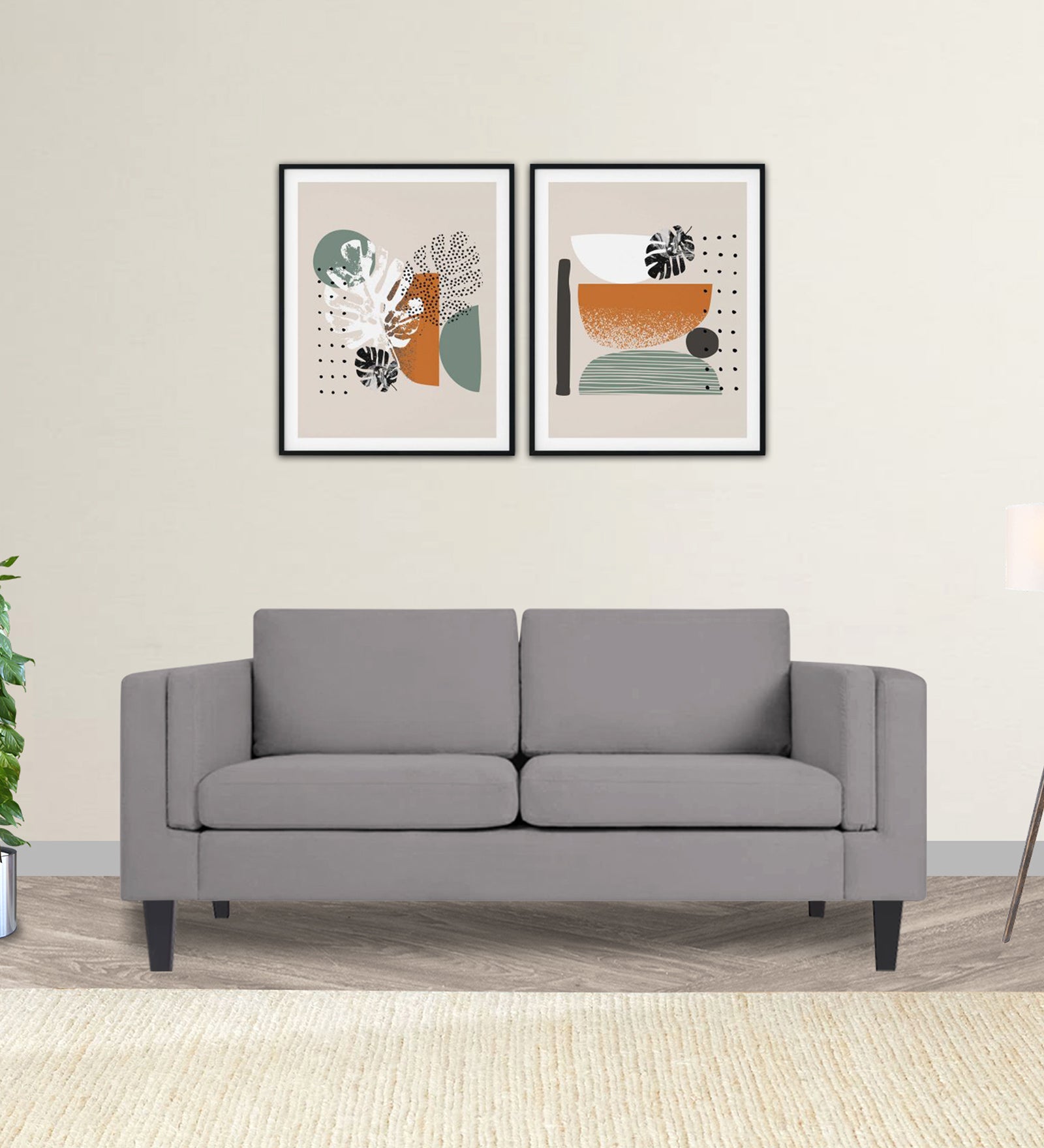 Jasper Velvet 2 Seater Sofa In Concrete grey Colour - Febonic Living