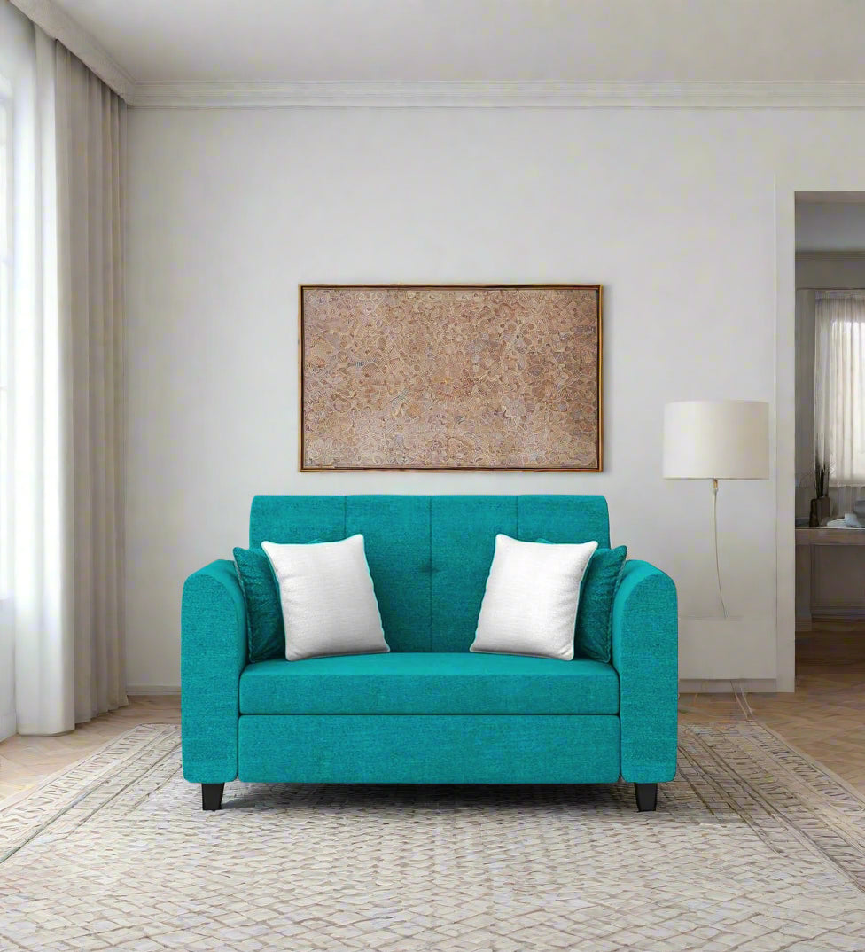 Denmark Fabric 2 Seater Sofa in Sea Green Colour