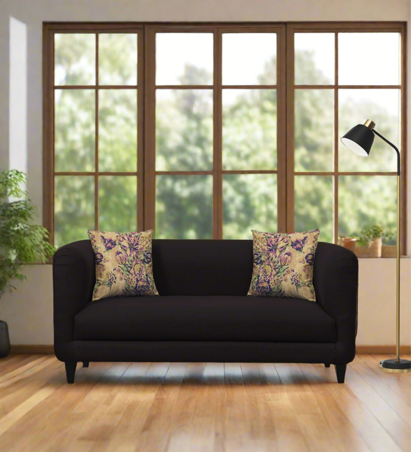 Niki Fabric 2 Seater Sofa In Cara Brown Colour - Febonic Living