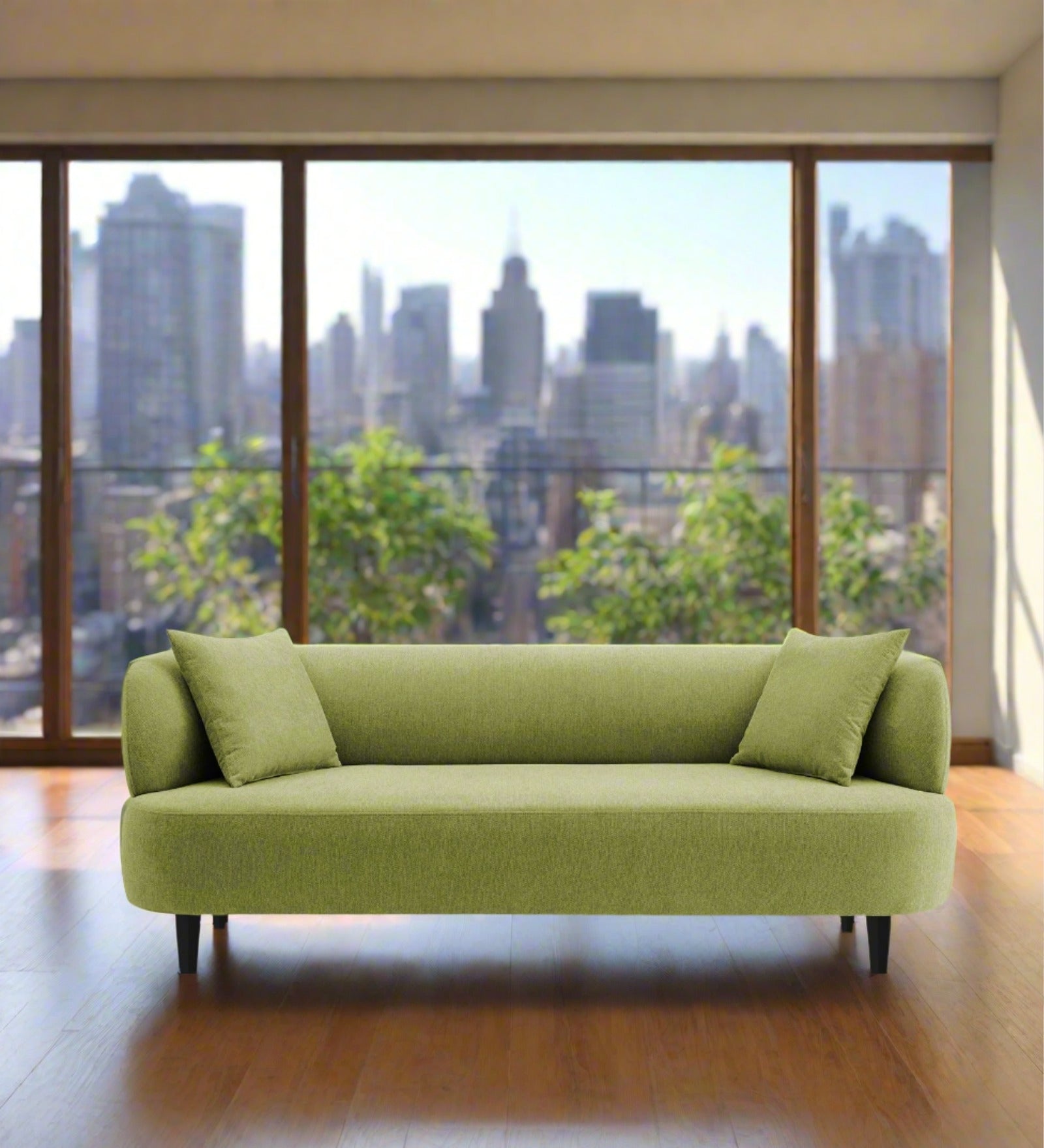 Carson Fabric 3 Seater Sofa In Lime Green Colour - Febonic Living