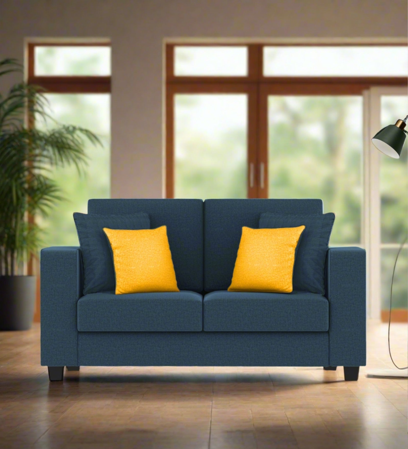 Nabi Fabric 2 Seater Sofa In Light Blue Colour - Febonic Living