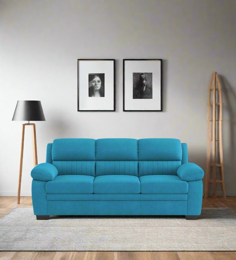 Miranda Velvet 3 Seater Sofa In Aqua blue Colour - Febonic Living