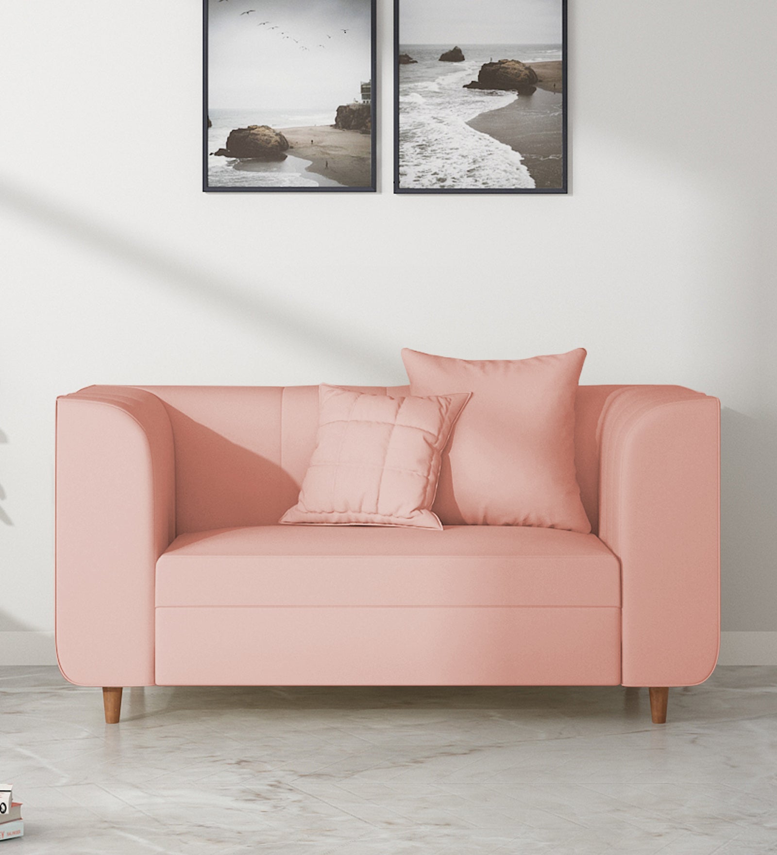 Sumo 2 Seater Velvet Sofa - Blush Pink by Febonic Living