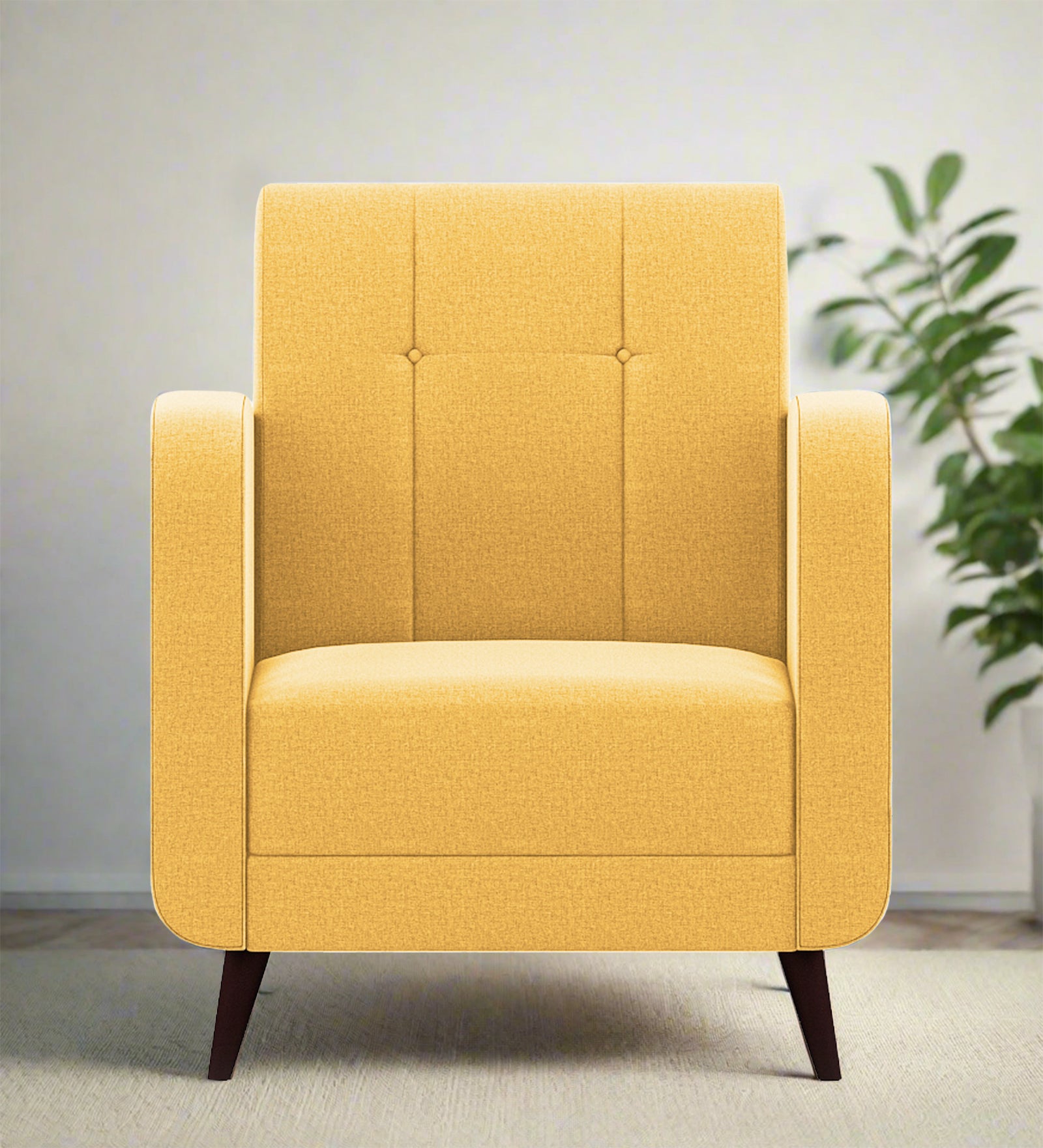 Wiki 1 Seater Velvet Sofa - Turmeric Yellow by Febonic Living