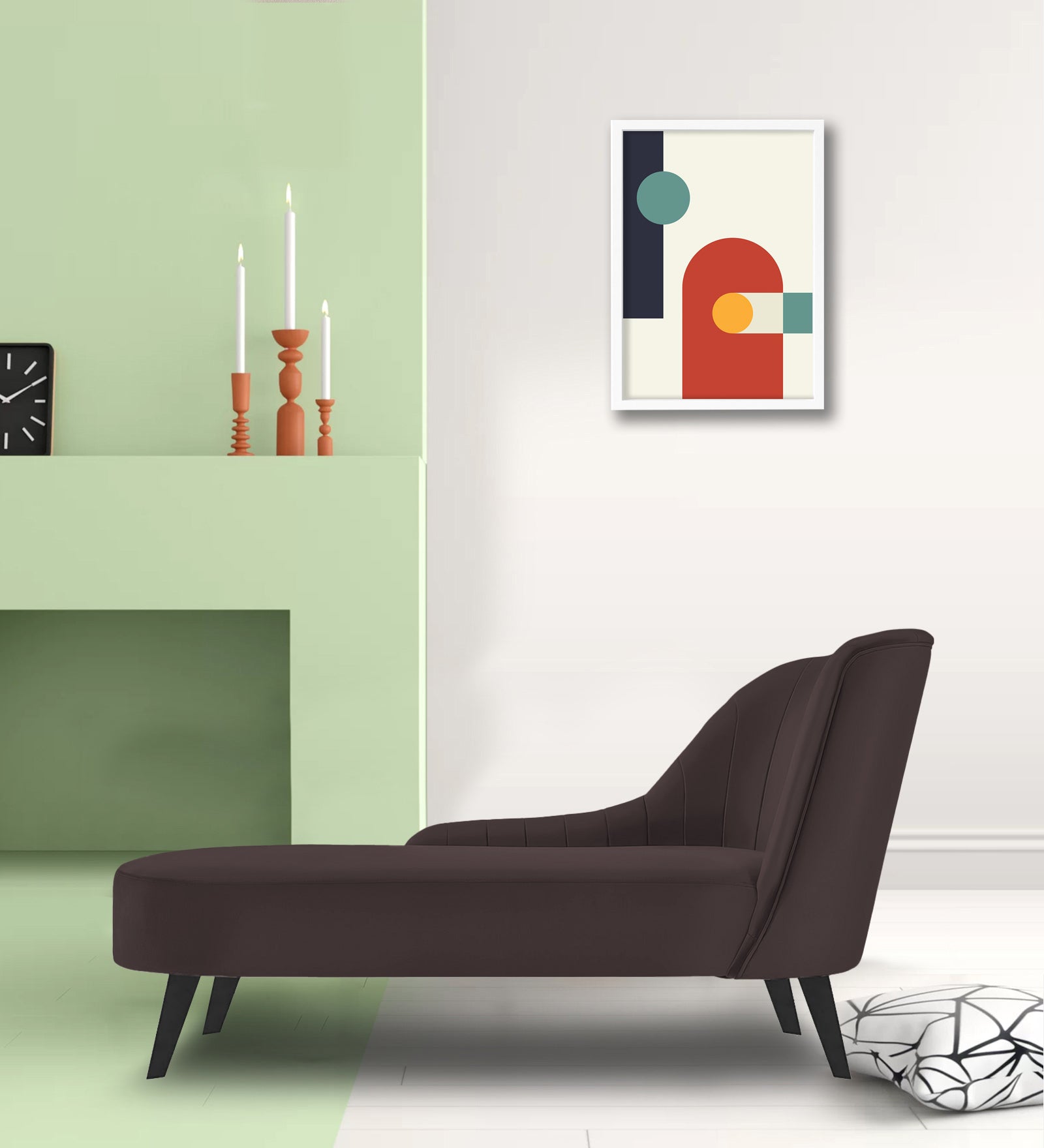 Flora Velvet LHS Chaise Lounger In Mocha Brown Colour - Febonic Living