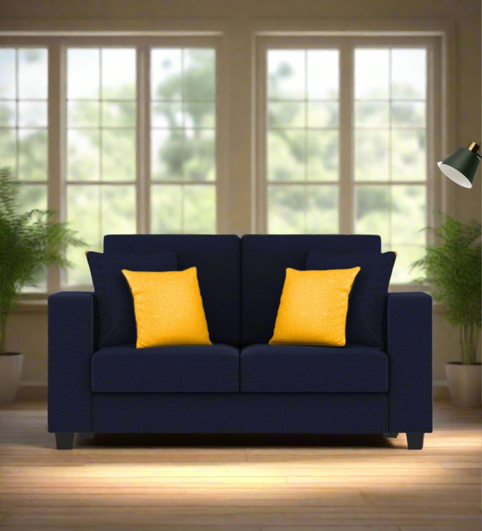 Nabi Fabric 2 Seater Sofa In Royal Blue Colour - Febonic Living