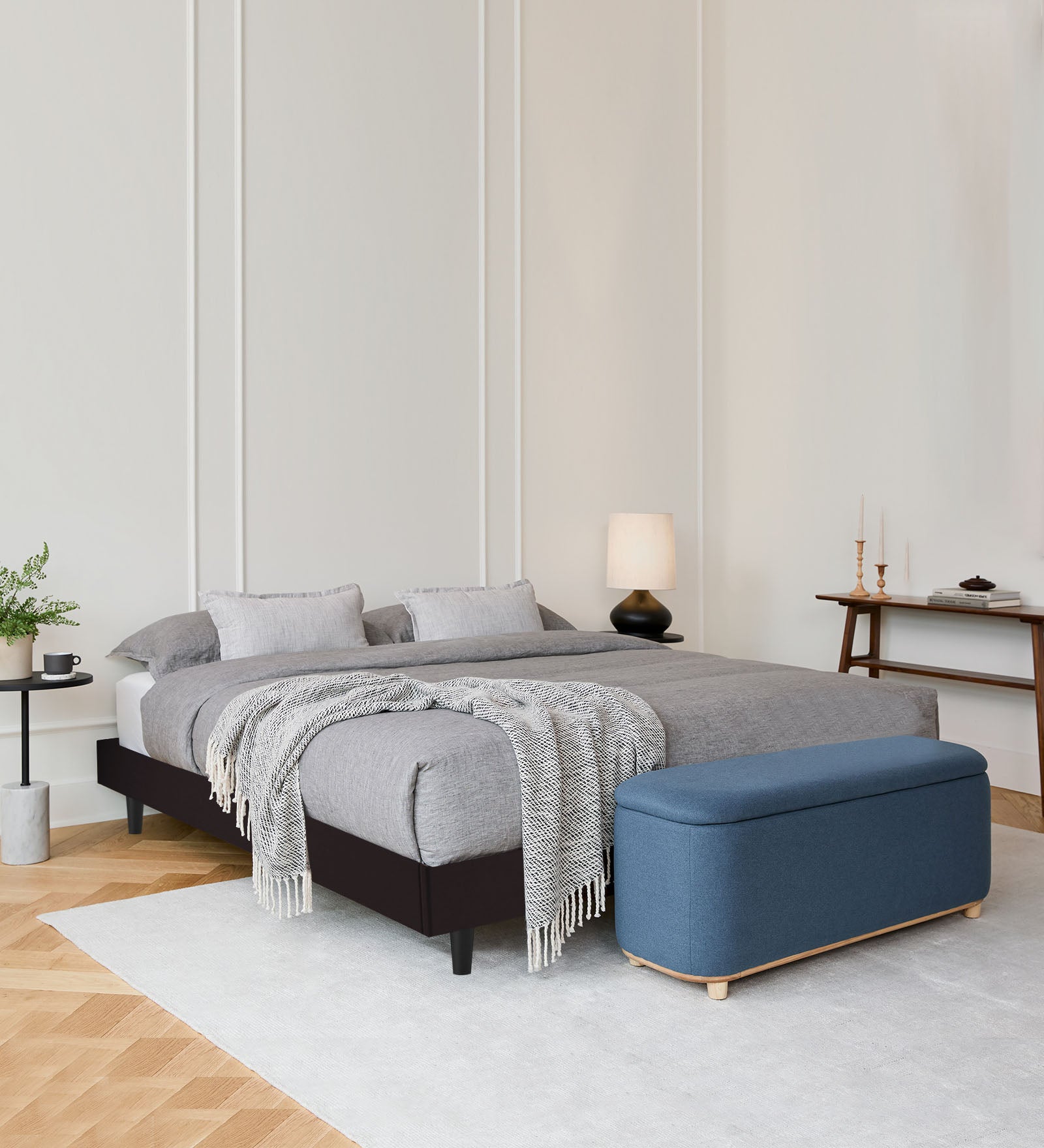 Basi Fabric King Size Bed In Cara Brown Colour - Febonic Living