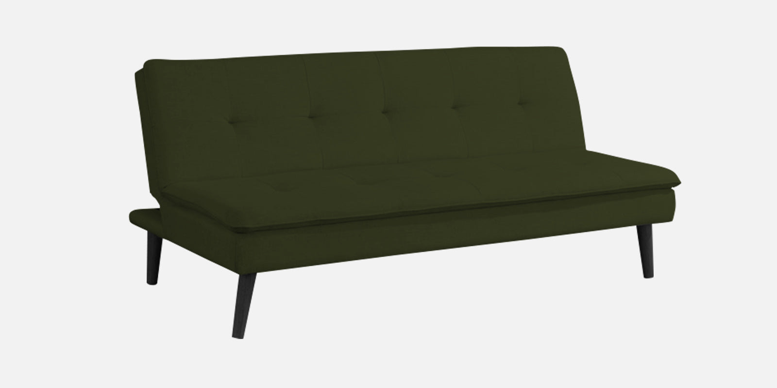 Toner Fabric 3 Seater Convertible Sofa Cum Bed In Olive Green Colour - Febonic Living
