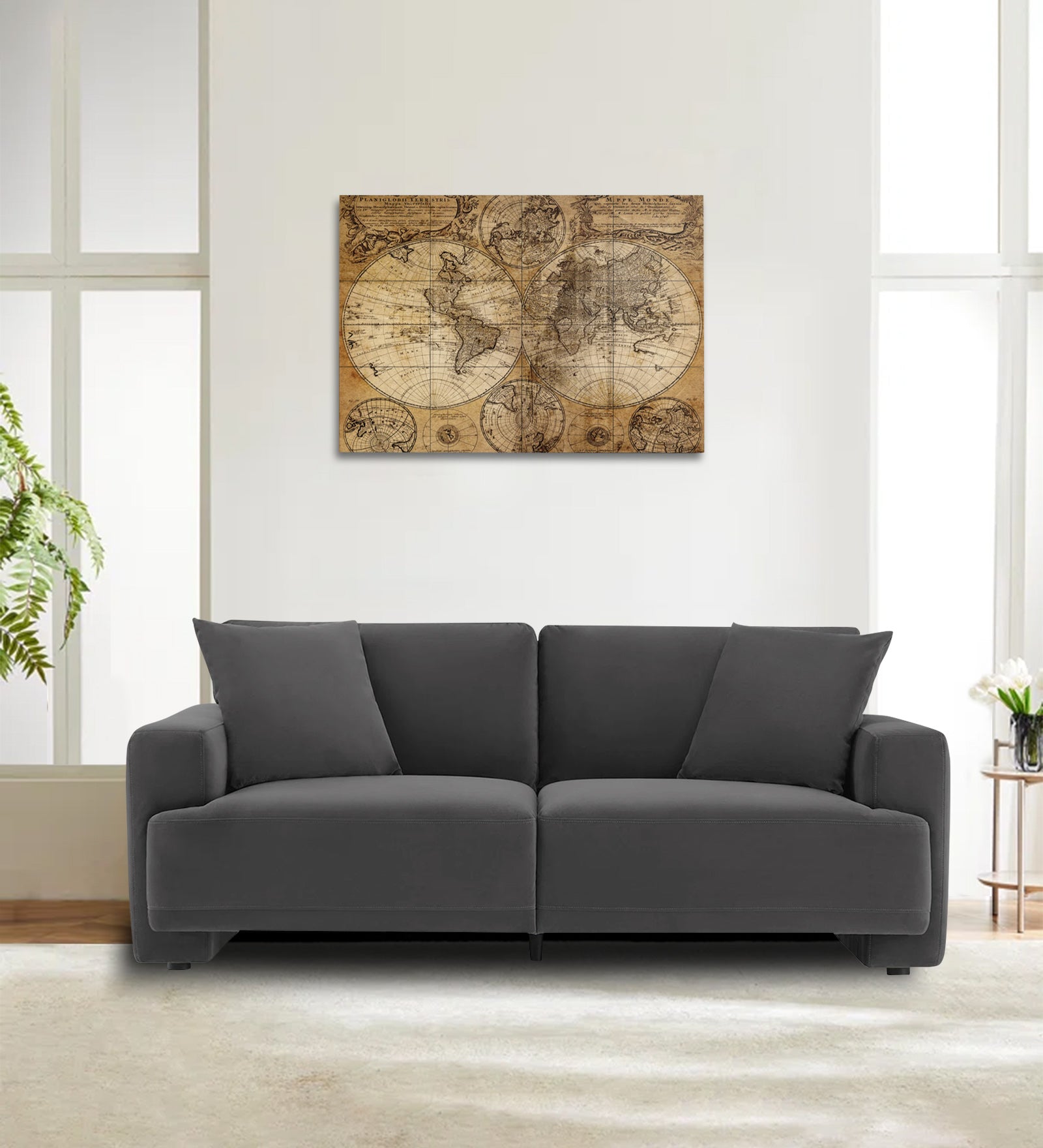 Kosta Velvet 2 Seater Sofa in Davy Grey Colour