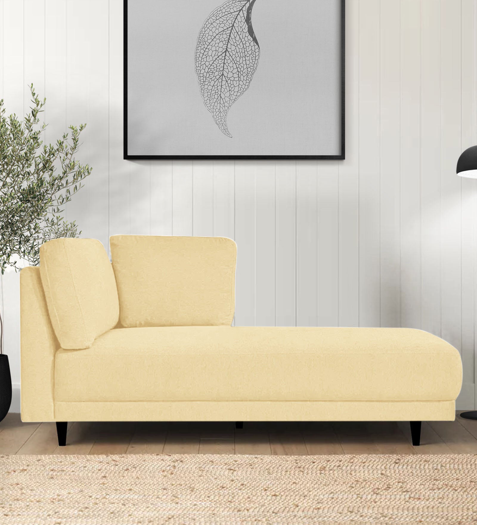 Jonze Velvet RHS Chaise Lounger In Sandy Beige Colour - Febonic Living