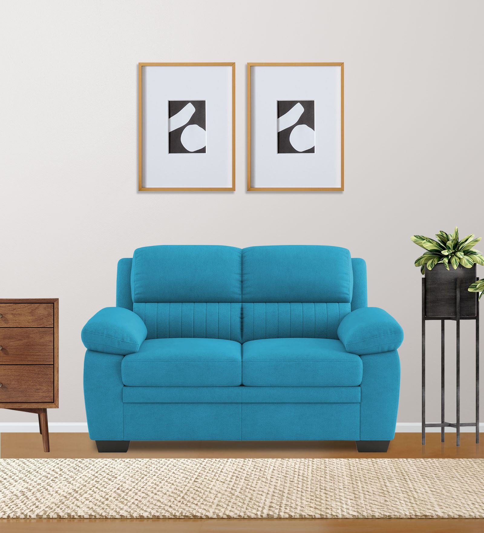 Miranda Velvet 2 Seater Sofa In Aqua blue Colour - Febonic Living