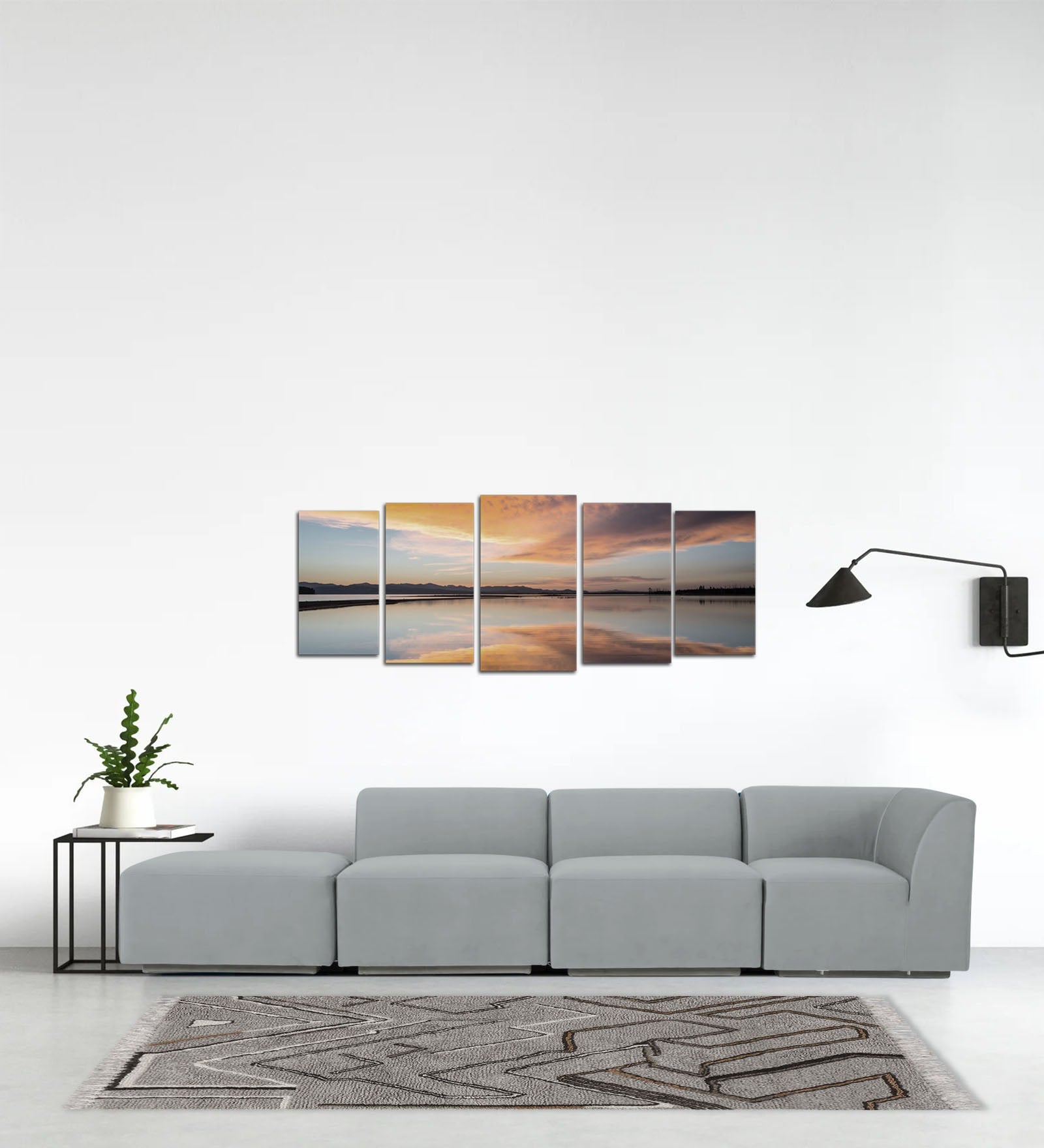 Bufa Velvet LHS Sectional Sofa In Pearl grey Colour With Ottoman - Febonic Living