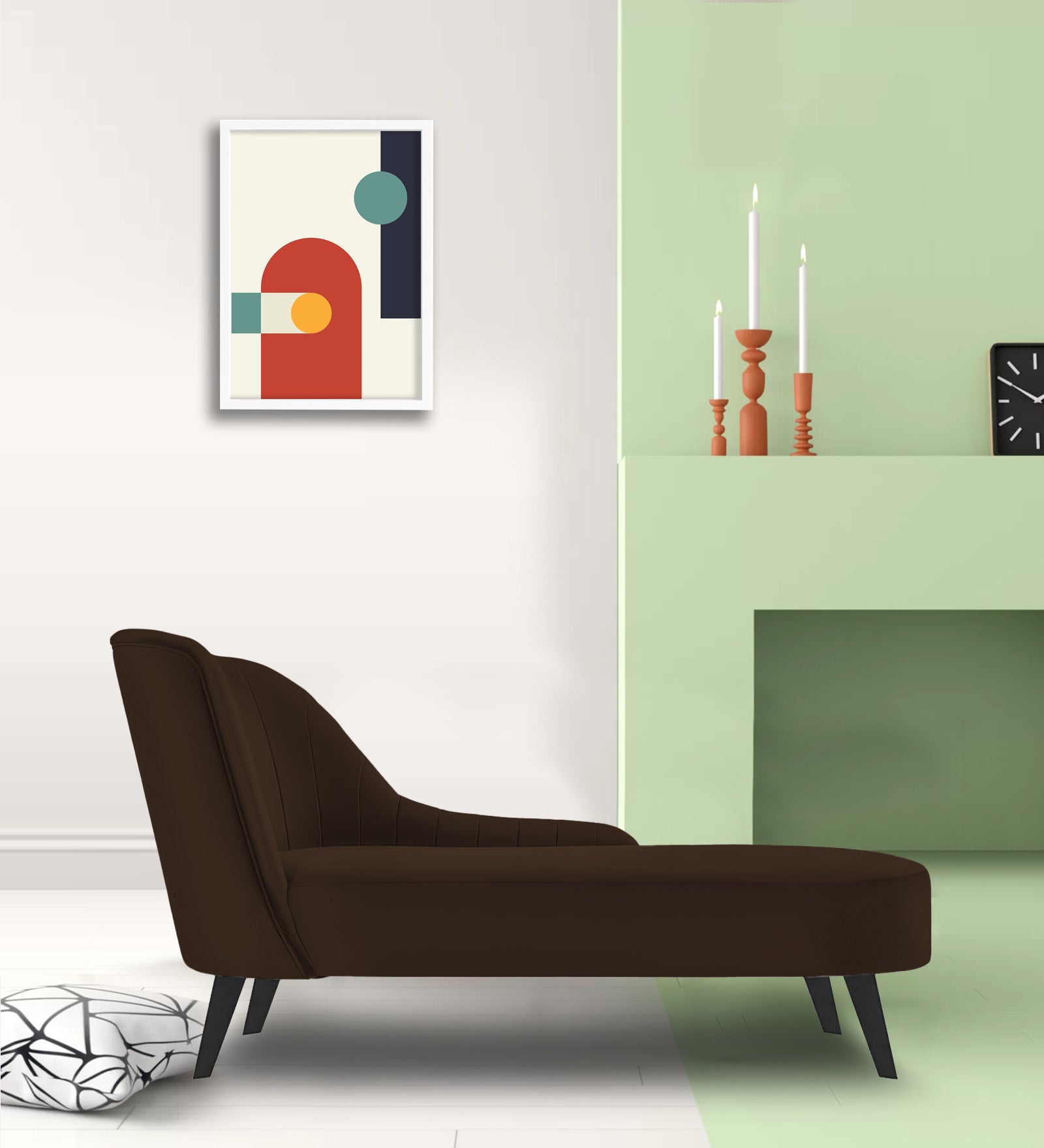 Flora Velvet RHS Chaise Lounger In Chocolate Brown Colour - Febonic Living