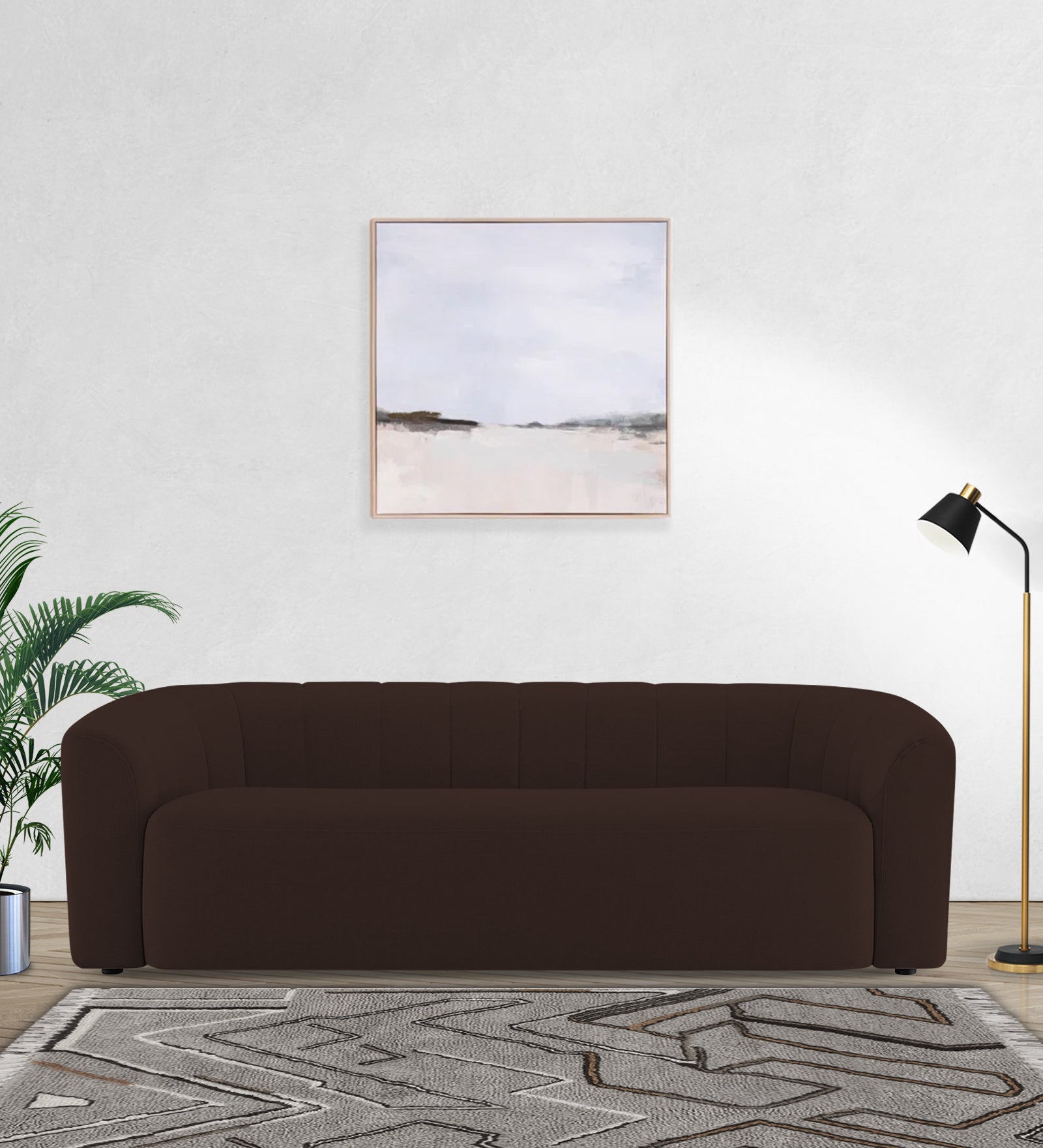 Mara Fabric 3 Seater Sofa In Coffee Brown Colour - Febonic Living