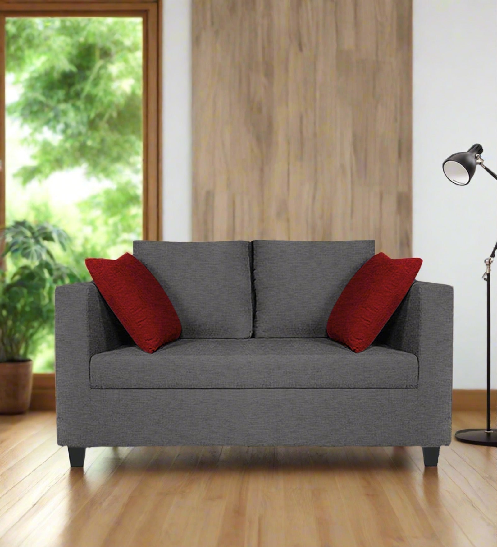 Nuska Fabric 2 Seater Sofa In Sudo Grey Colour - Febonic Living
