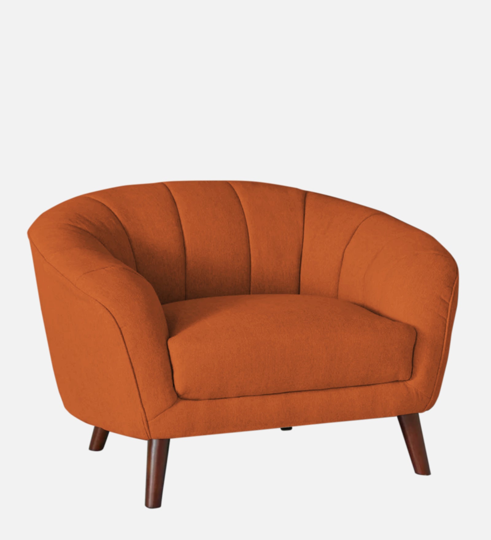 Benjamin Fabric 1 Seater Sofa In Vivid Orange Colour - Febonic Living