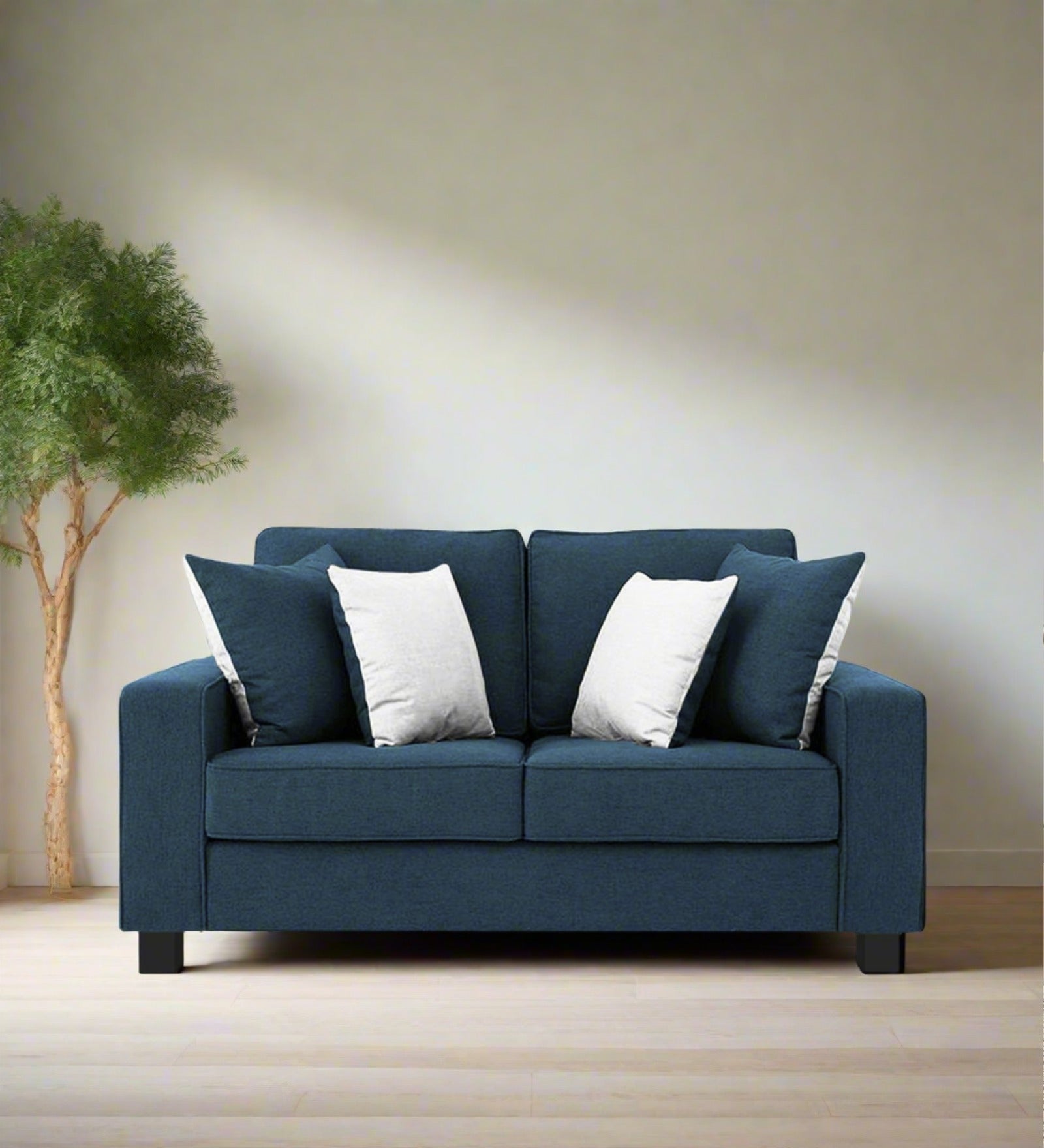 Ladybug Fabric 2 Seater Sofa In Light Blue Colour - Febonic Living