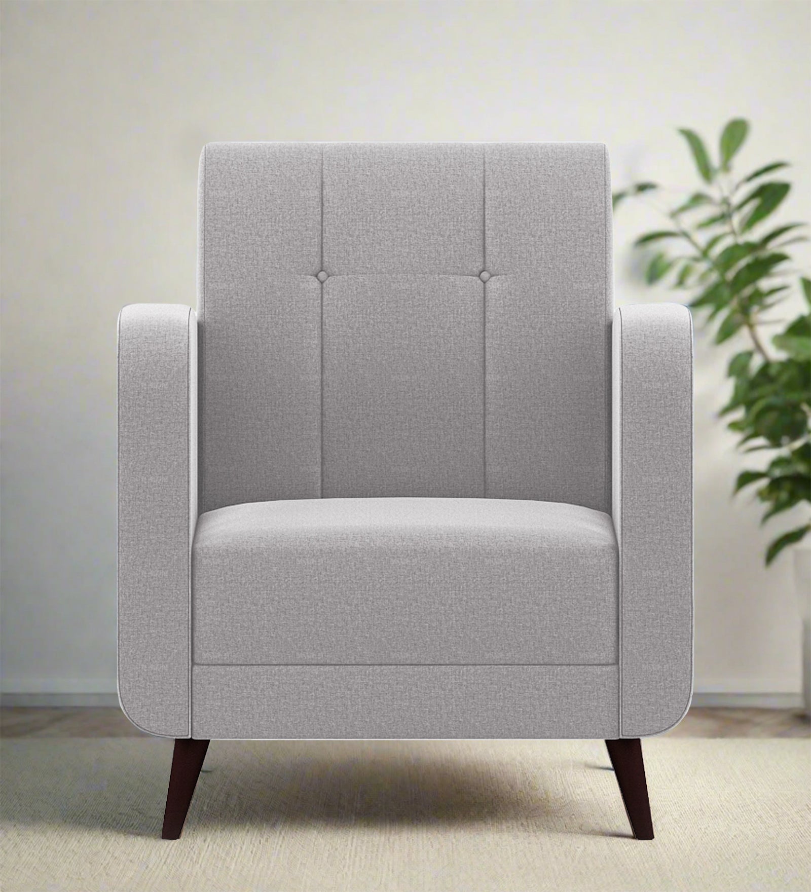 Wiki Velvet 1 Seater Sofa In Concrete grey Colour - Febonic Living