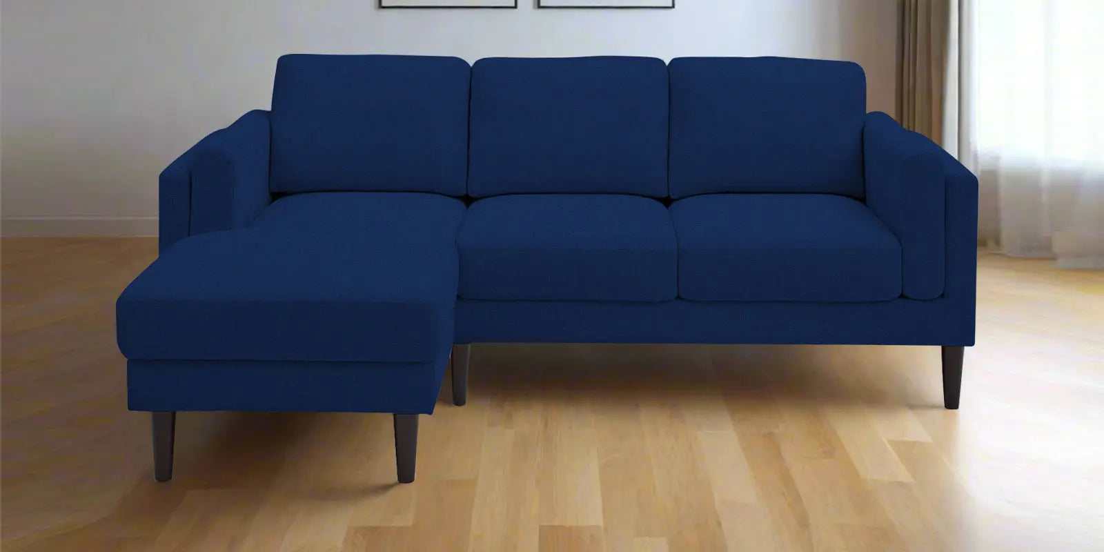 Creata Fabric RHS Sectional Sofa (2+Lounger) In Royal Blue Colour Febonic Living