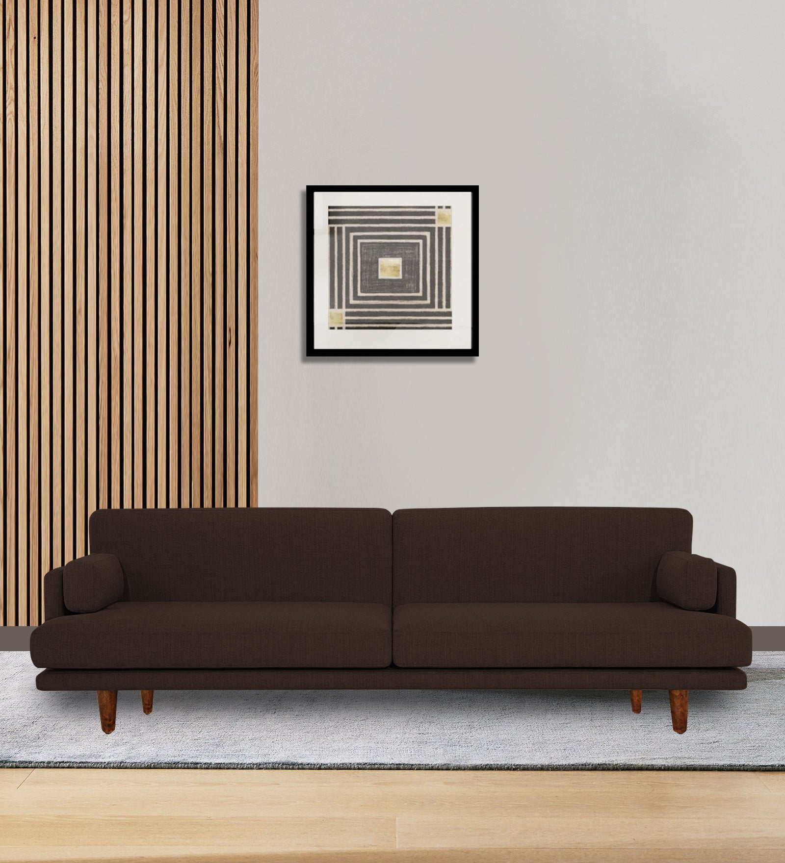 Ricky Fabric 3 Seater Sofa In Coffee Brown Colour - Febonic Living