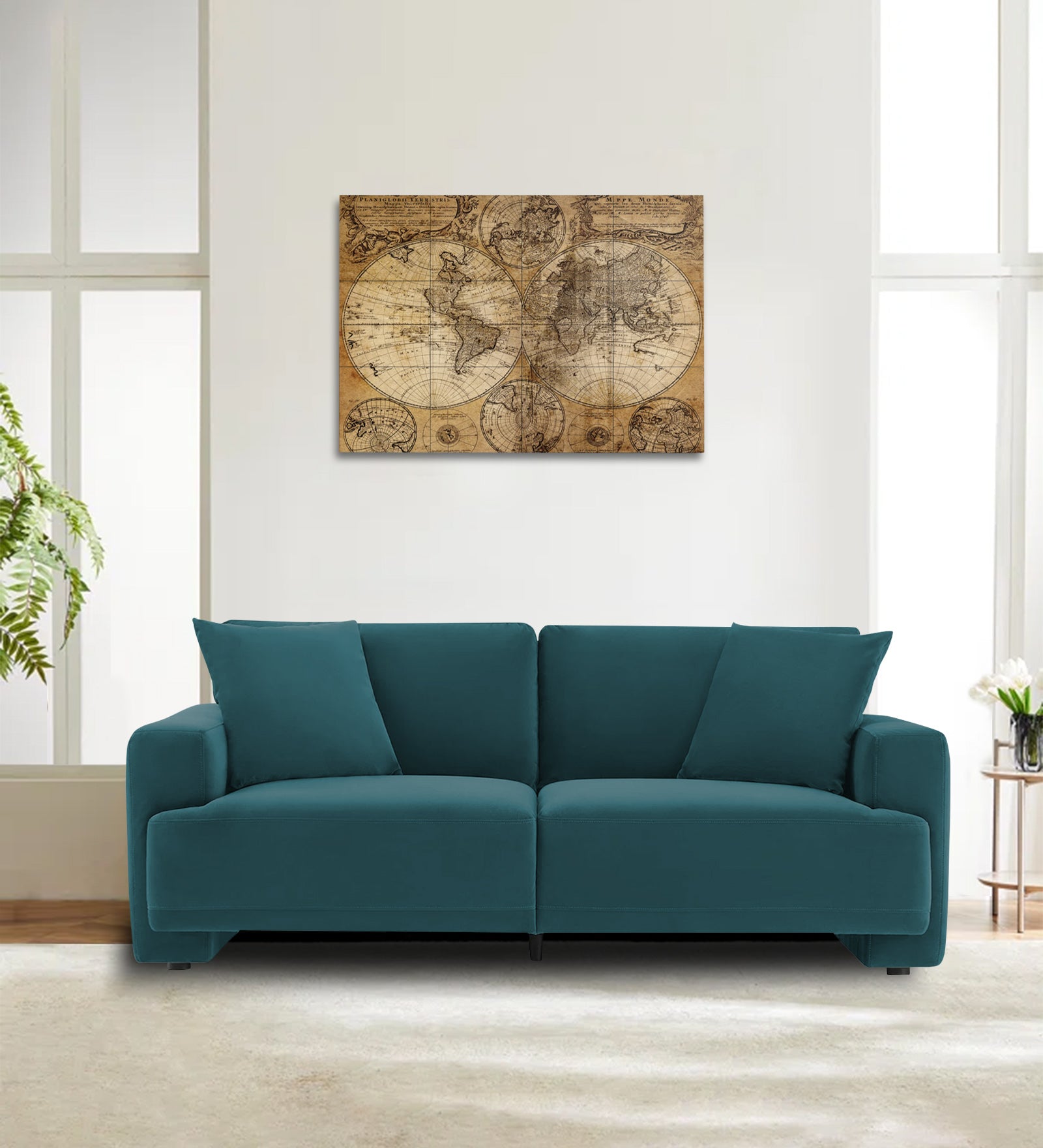 Kosta Velvet 2 Seater Sofa In Arabian Green Colour - Febonic Living