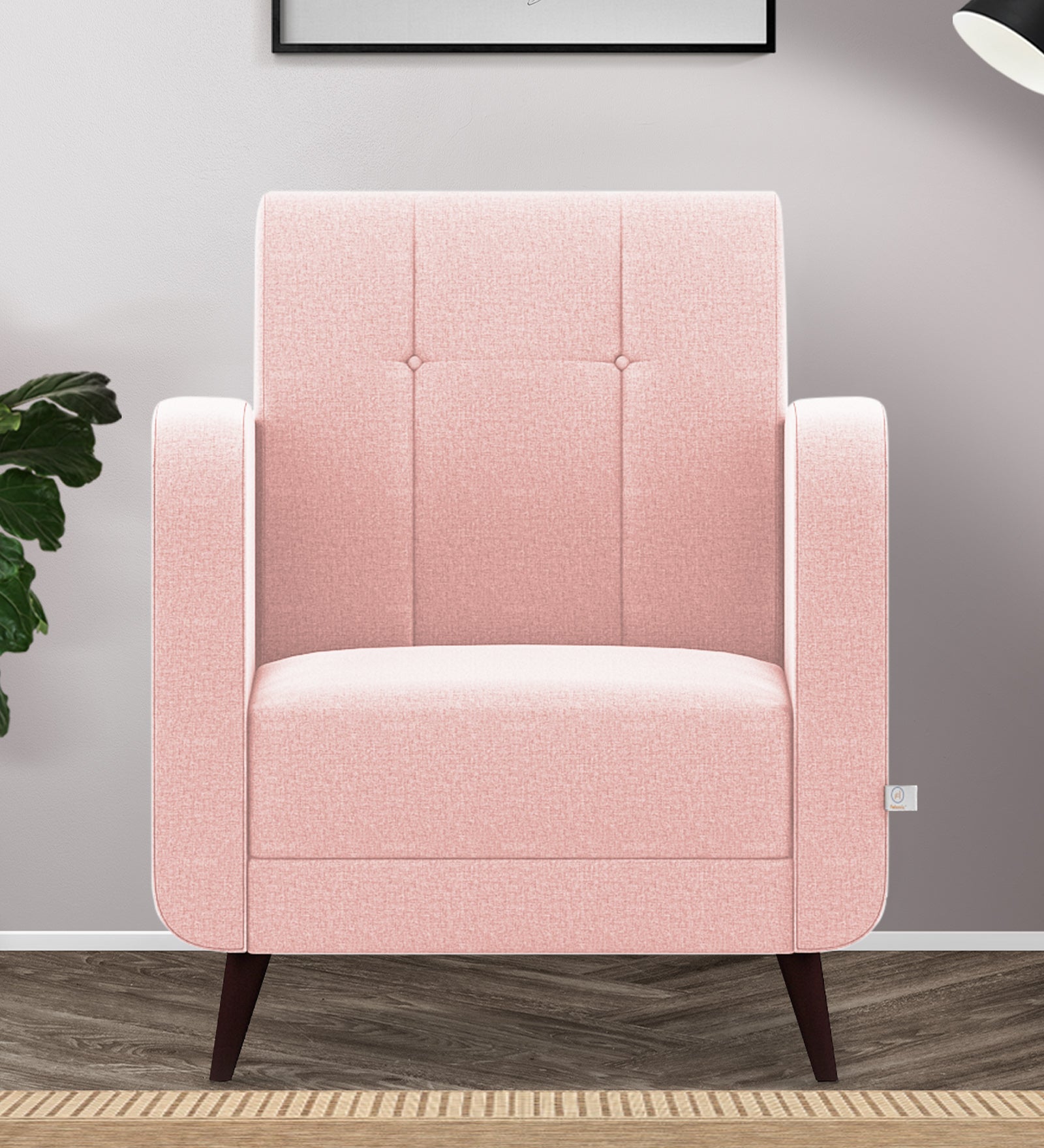 Wiki Velvet 1 Seater Sofa In Millennial Pink Colour - Febonic Living