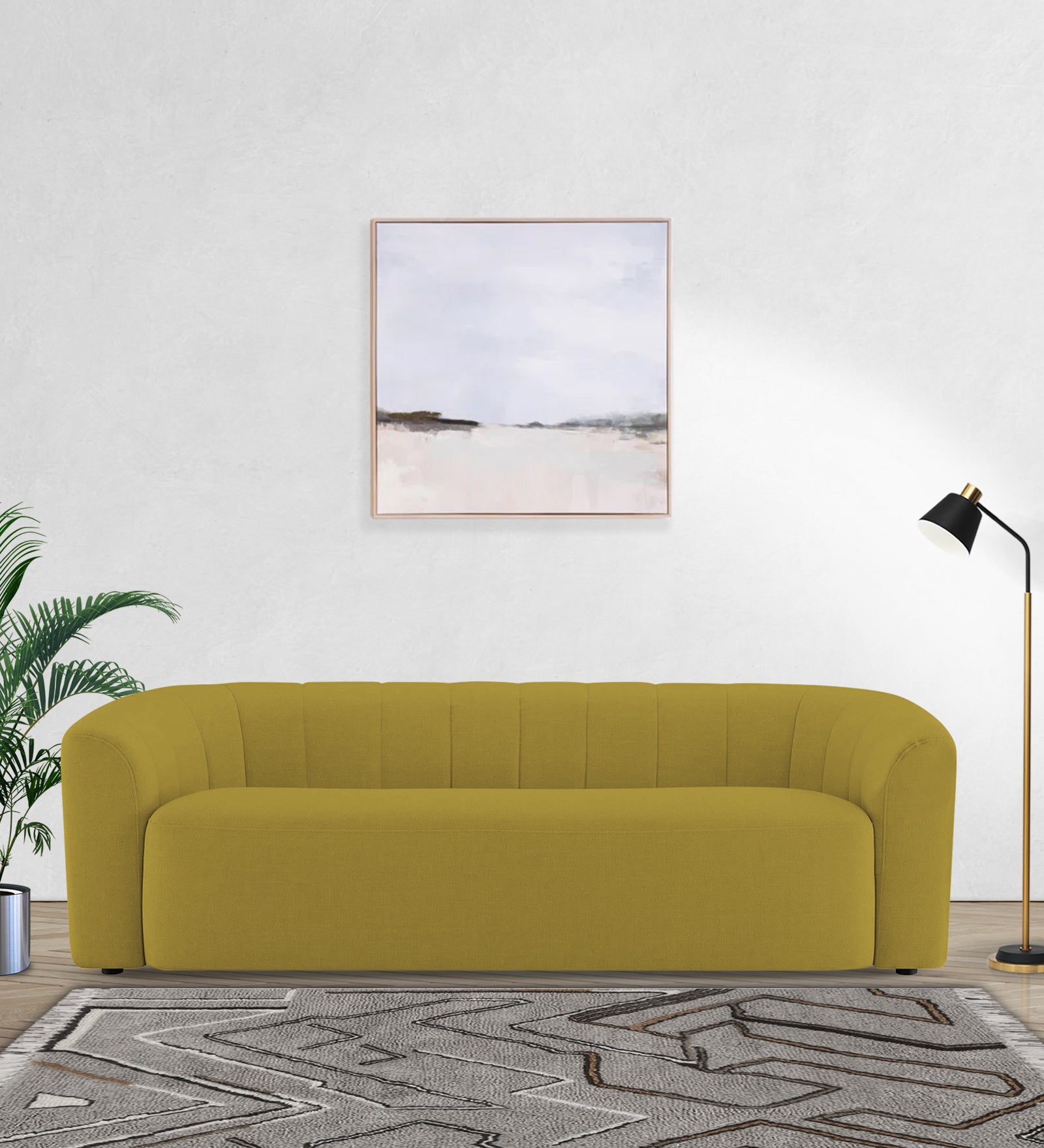 Mara Fabric 3 Seater Sofa In Parrot Green Colour - Febonic Living