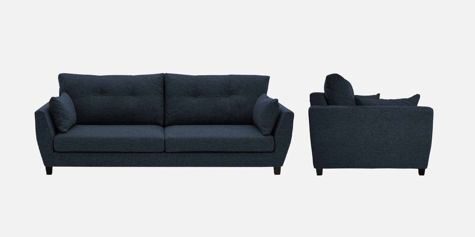 Mario Fabric 3 Seater Sofa In Denim Blue Colour - Febonic Living