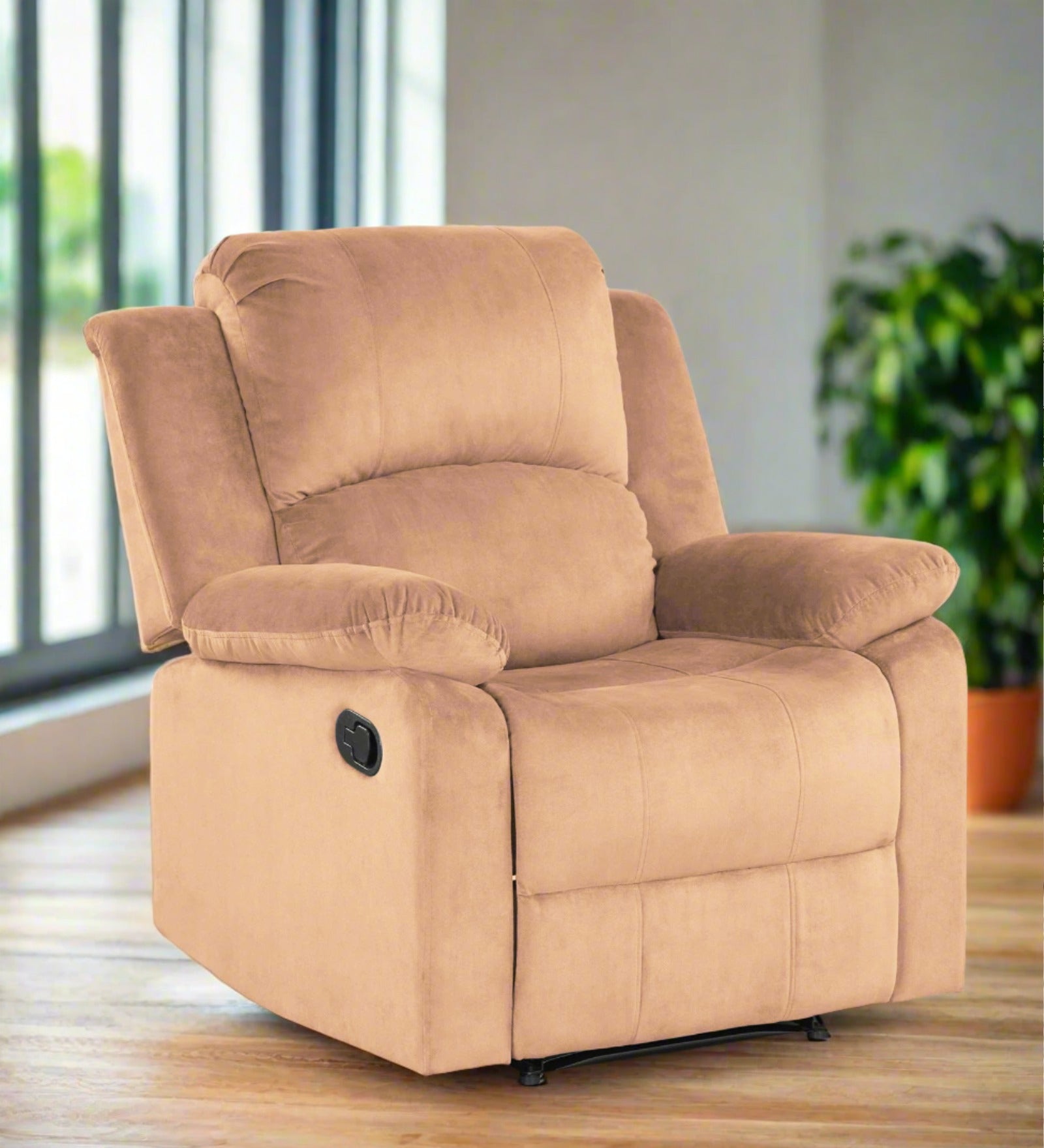 Henry Fabric 1 Seater Manual Recliner In Cosmic Beige Colour - Febonic Living