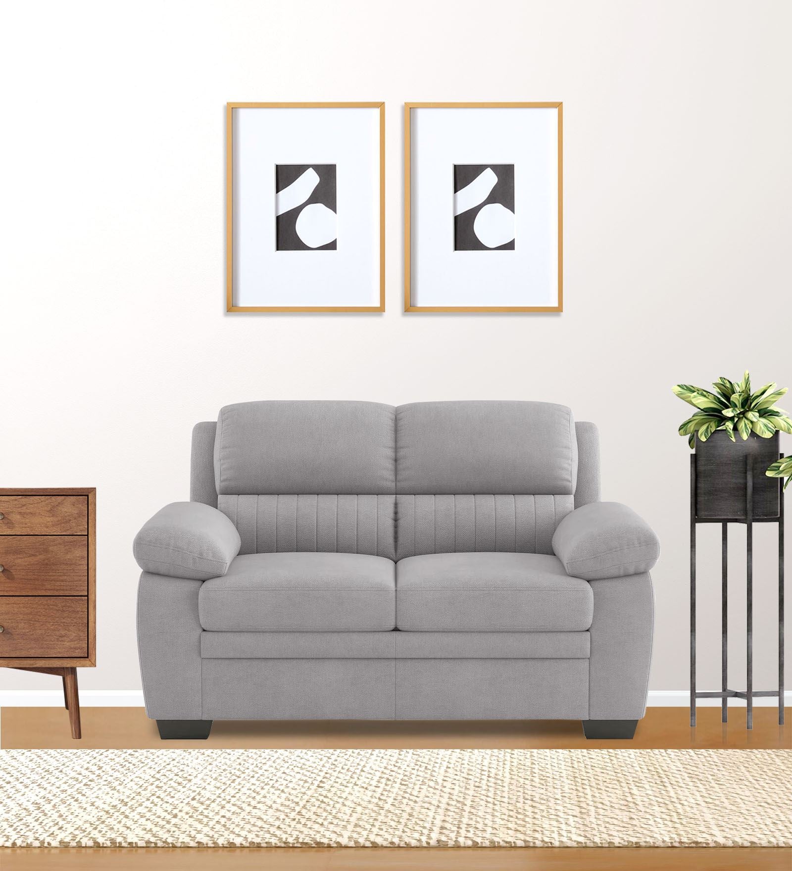 Miranda Velvet 2 Seater Sofa In Concrete grey Colour - Febonic Living
