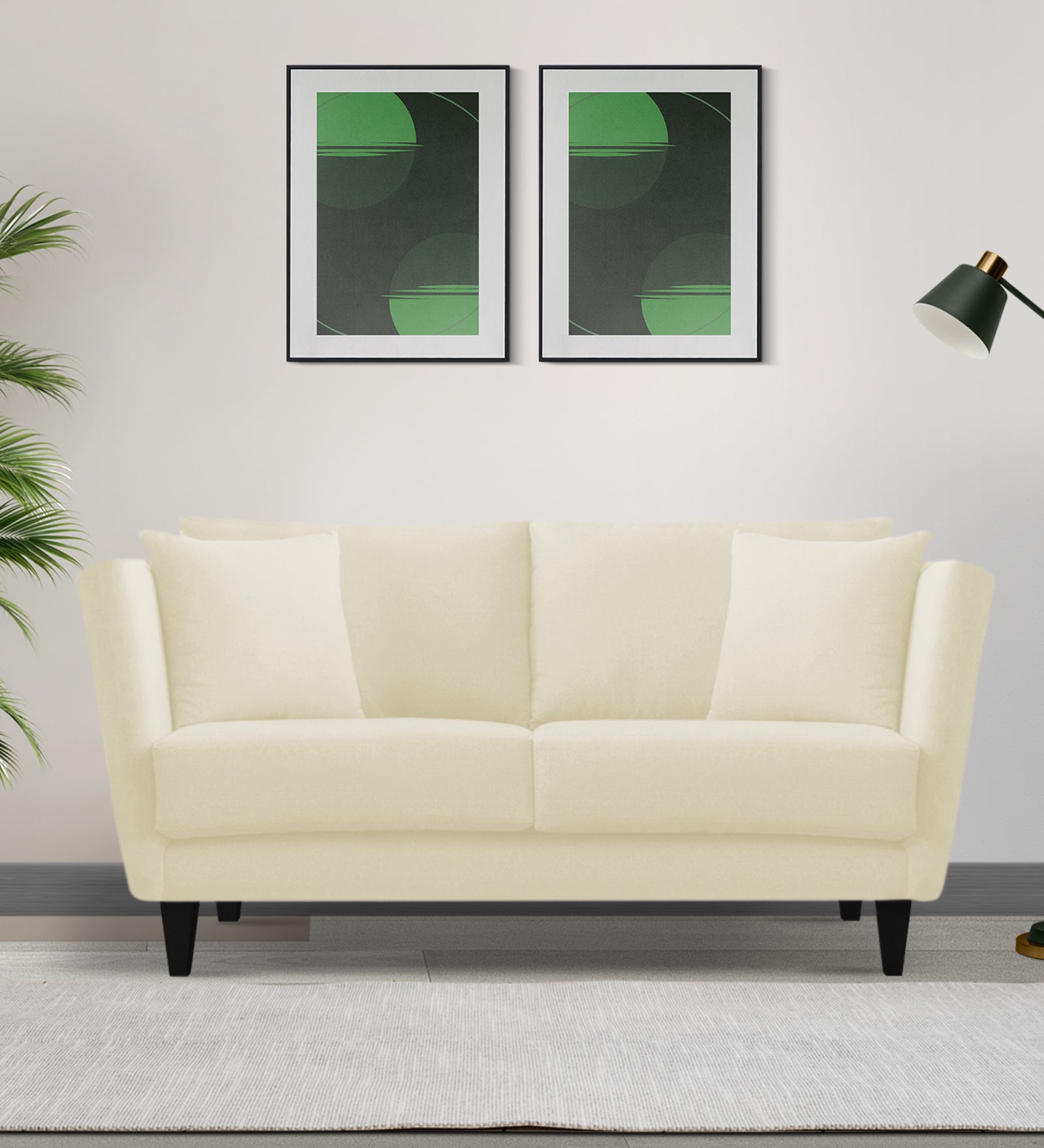 Norway Velvet 2 Seater Sofa In Warm White Colour - Febonic Living