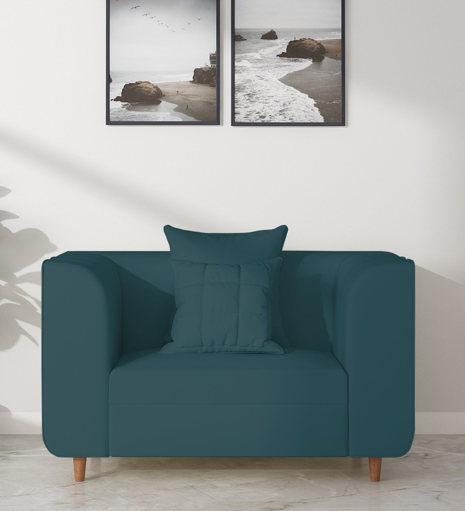 Sumo 1 Seater Velvet Sofa - Arabian Green by Febonic Living