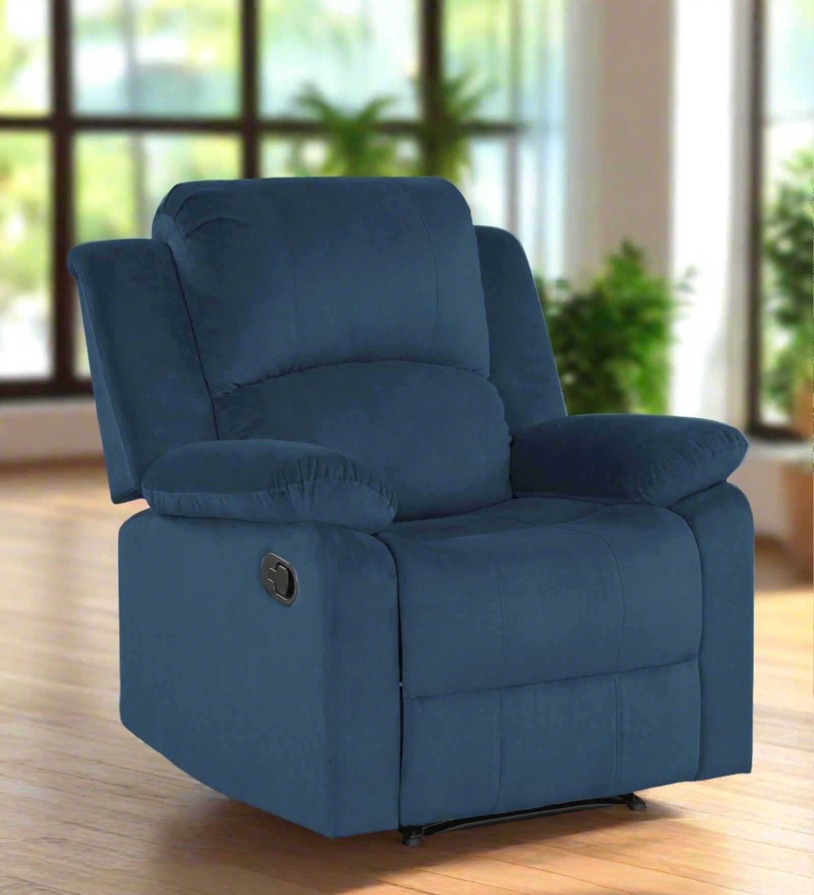 Henry Fabric 1 Seater Manual Recliner In Light Blue Colour - Febonic Living