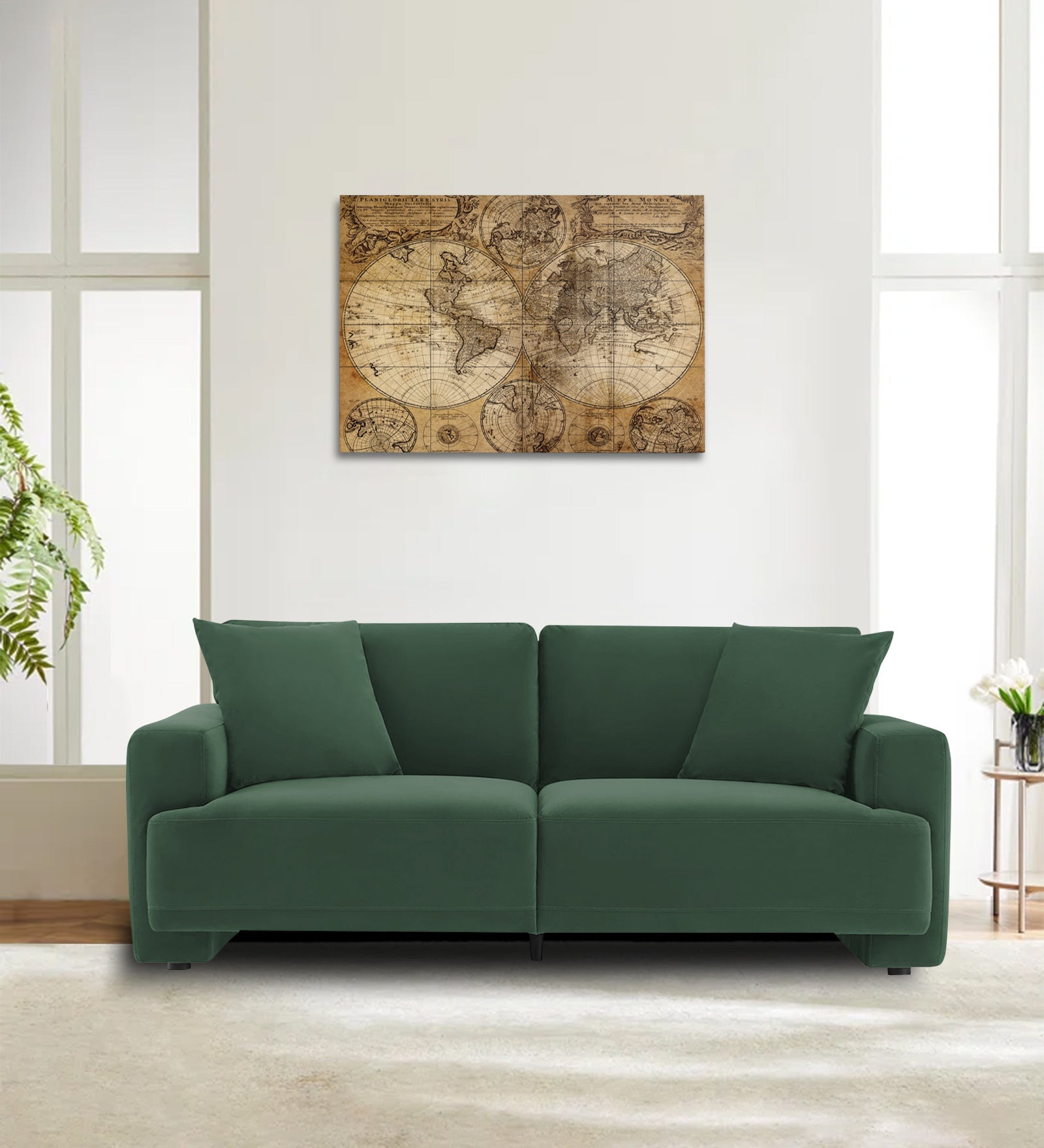 Kosta Velvet 2 Seater Sofa in Amazon Green Colour