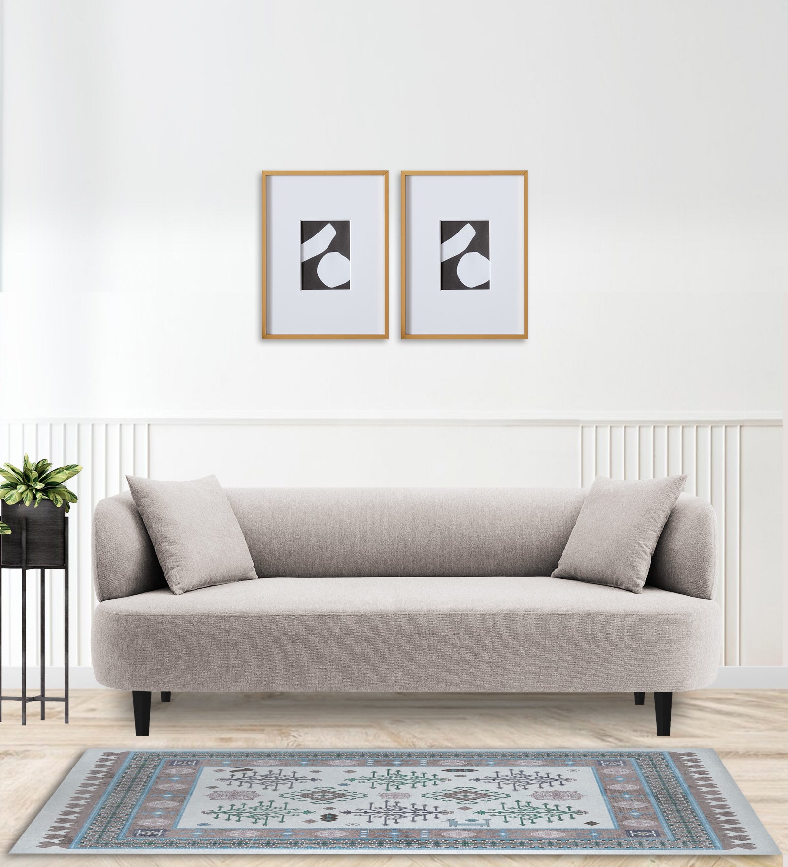 Carson Fabric 3 Seater Sofa In Storm Grey Colour - Febonic Living