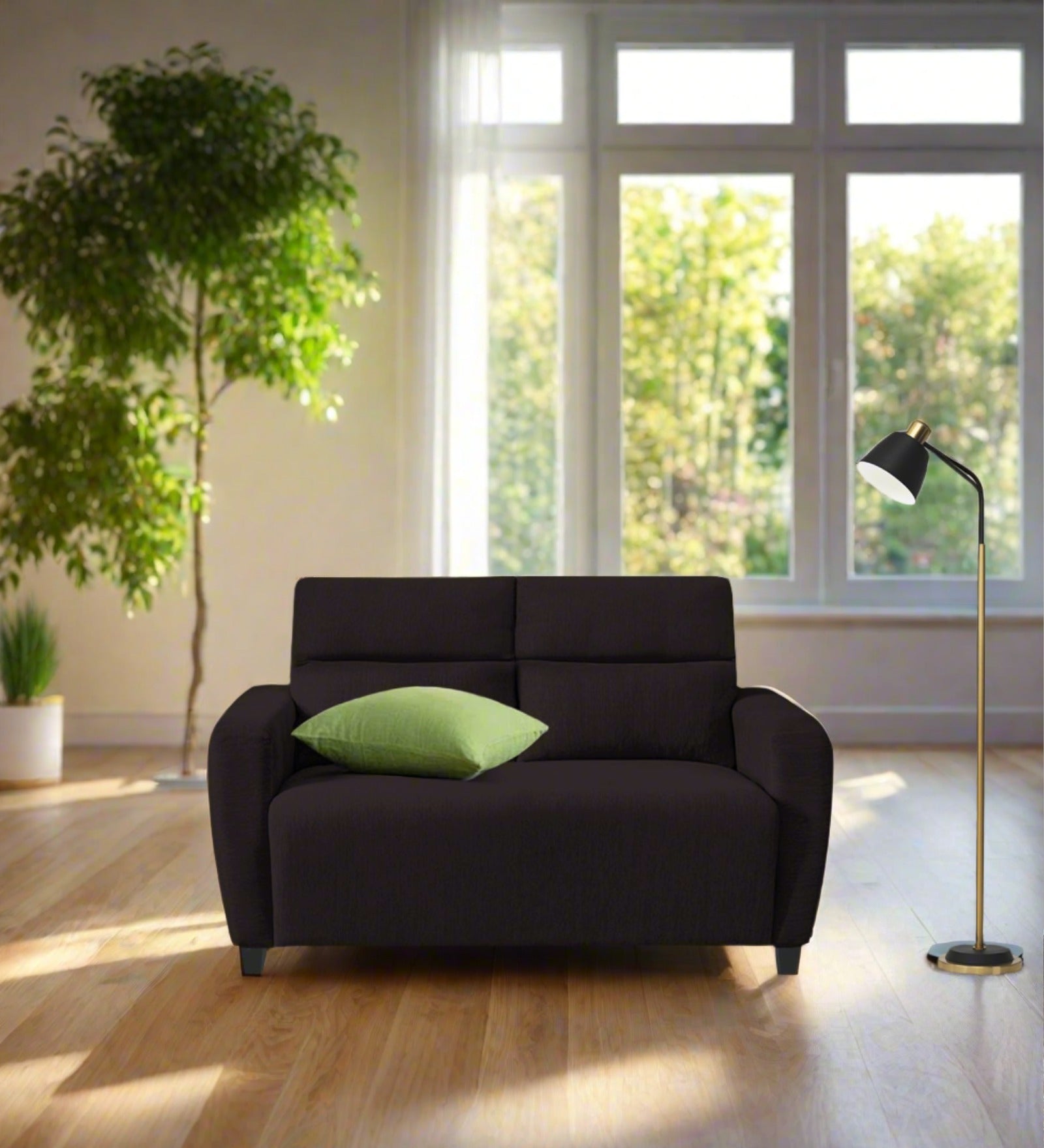 Bakadi Fabric 2 Seater Sofa In Cara brown Colour - Febonic Living
