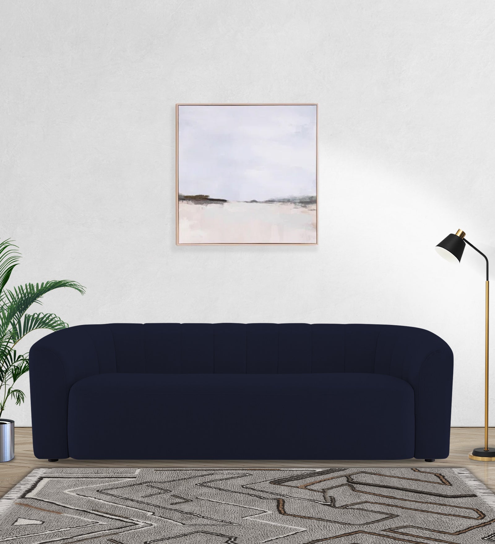 Mara Fabric 3 Seater Sofa In Royal Blue Colour - Febonic Living