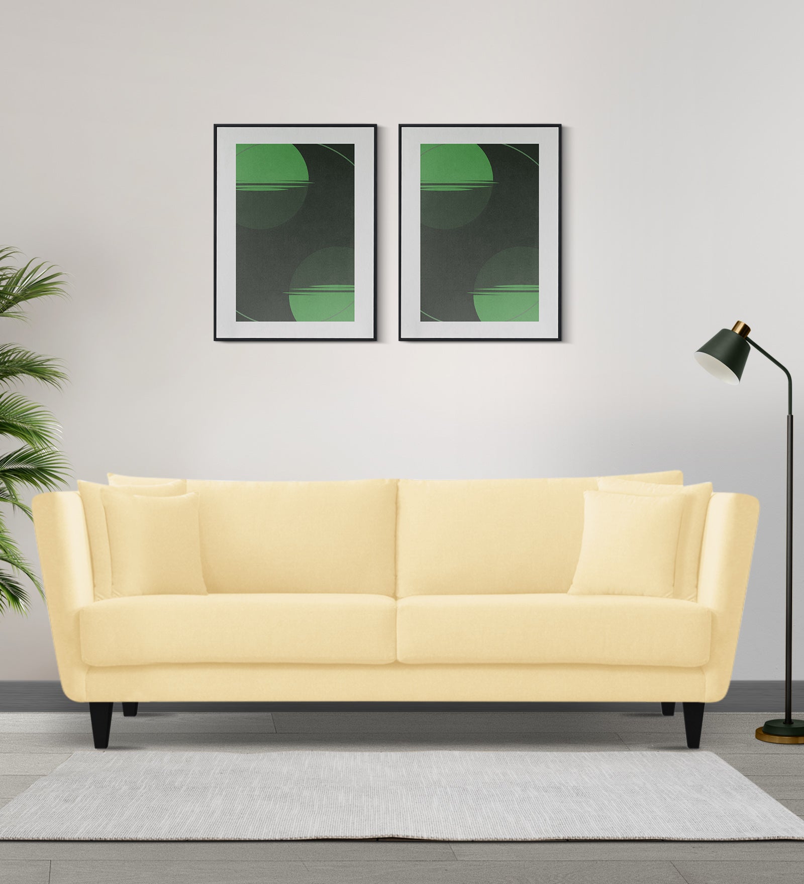 Norway Velvet 3 Seater Sofa In Sandy Beige Colour - Febonic Living