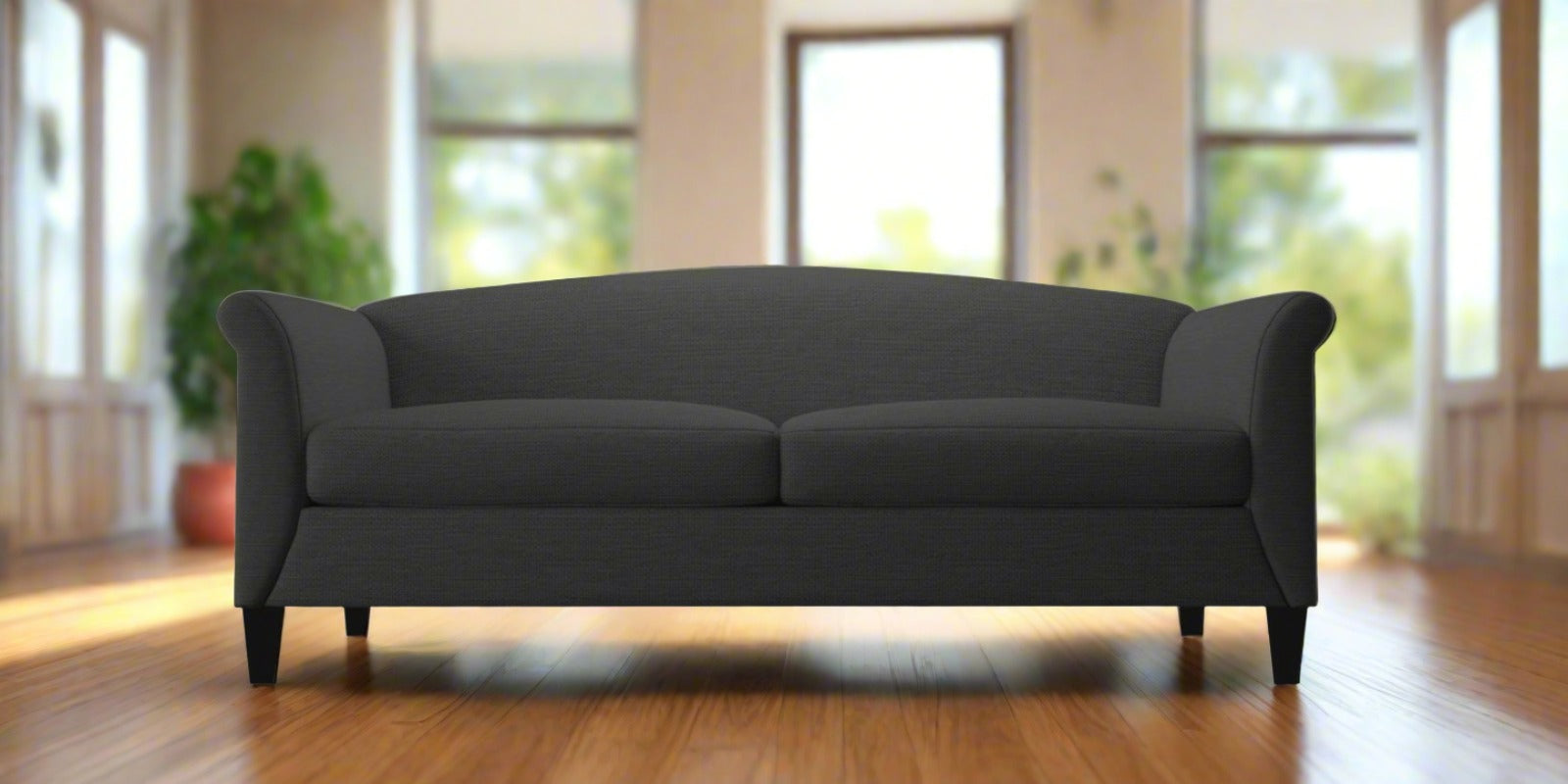 Kimber Fabric 3 Seater Sofa In Charcoal Grey Colour - Febonic Living