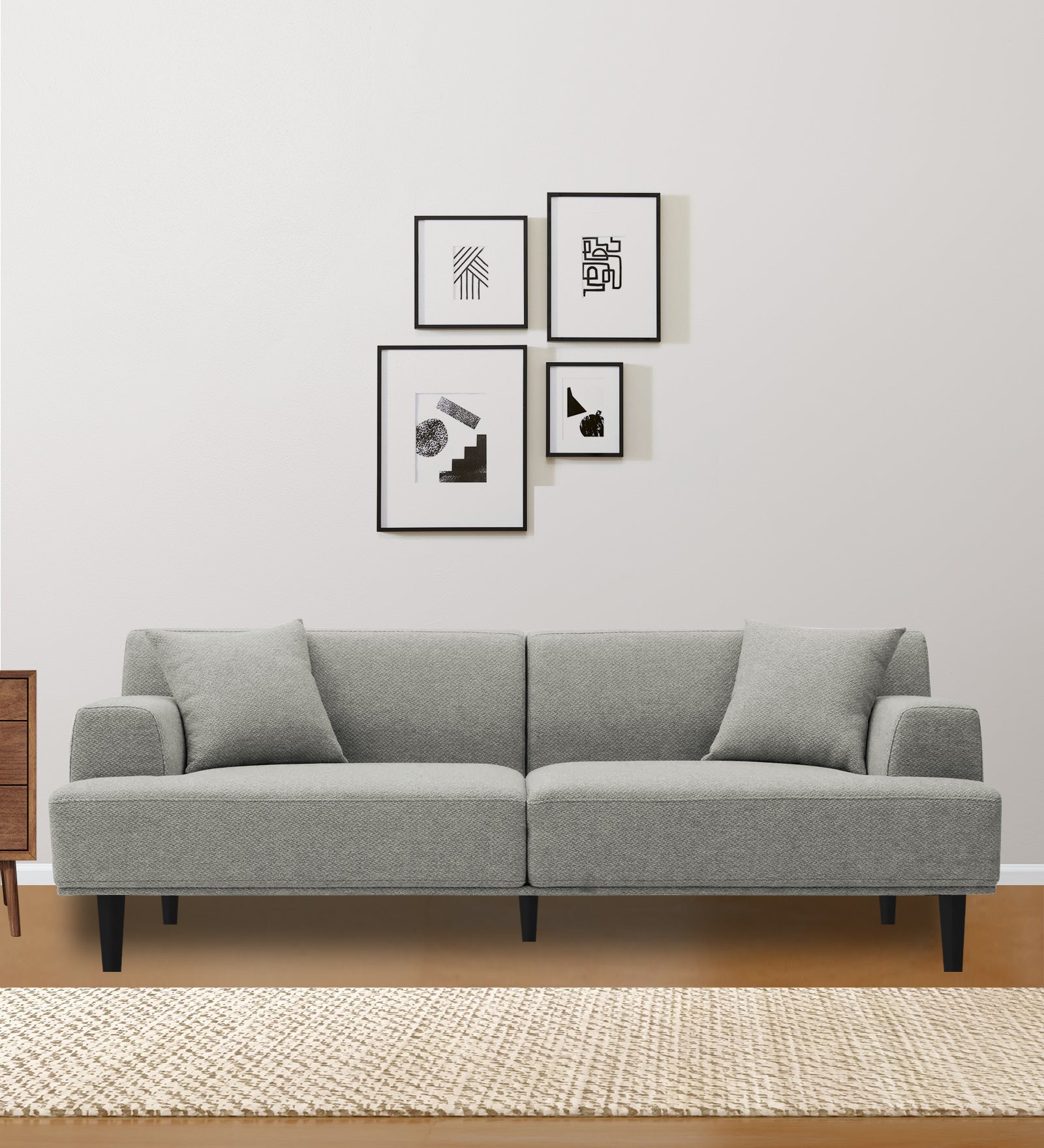 Cobby Fabric 3 Seater Sofa In Turtle Green Colour - Febonic Living