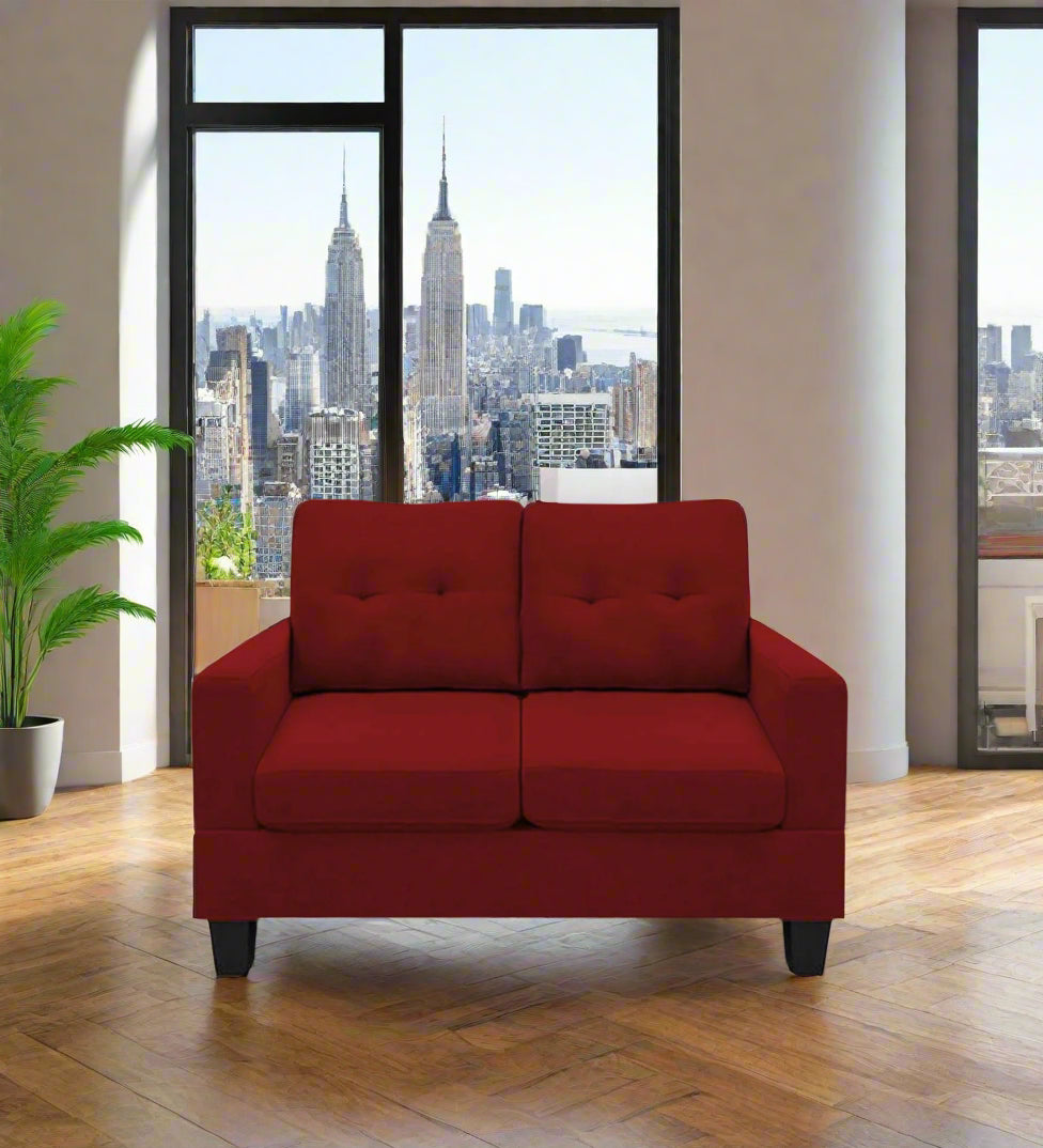 Thomas Fabric 2 Seater Sofa In Blood Maroon Colour - Febonic Living
