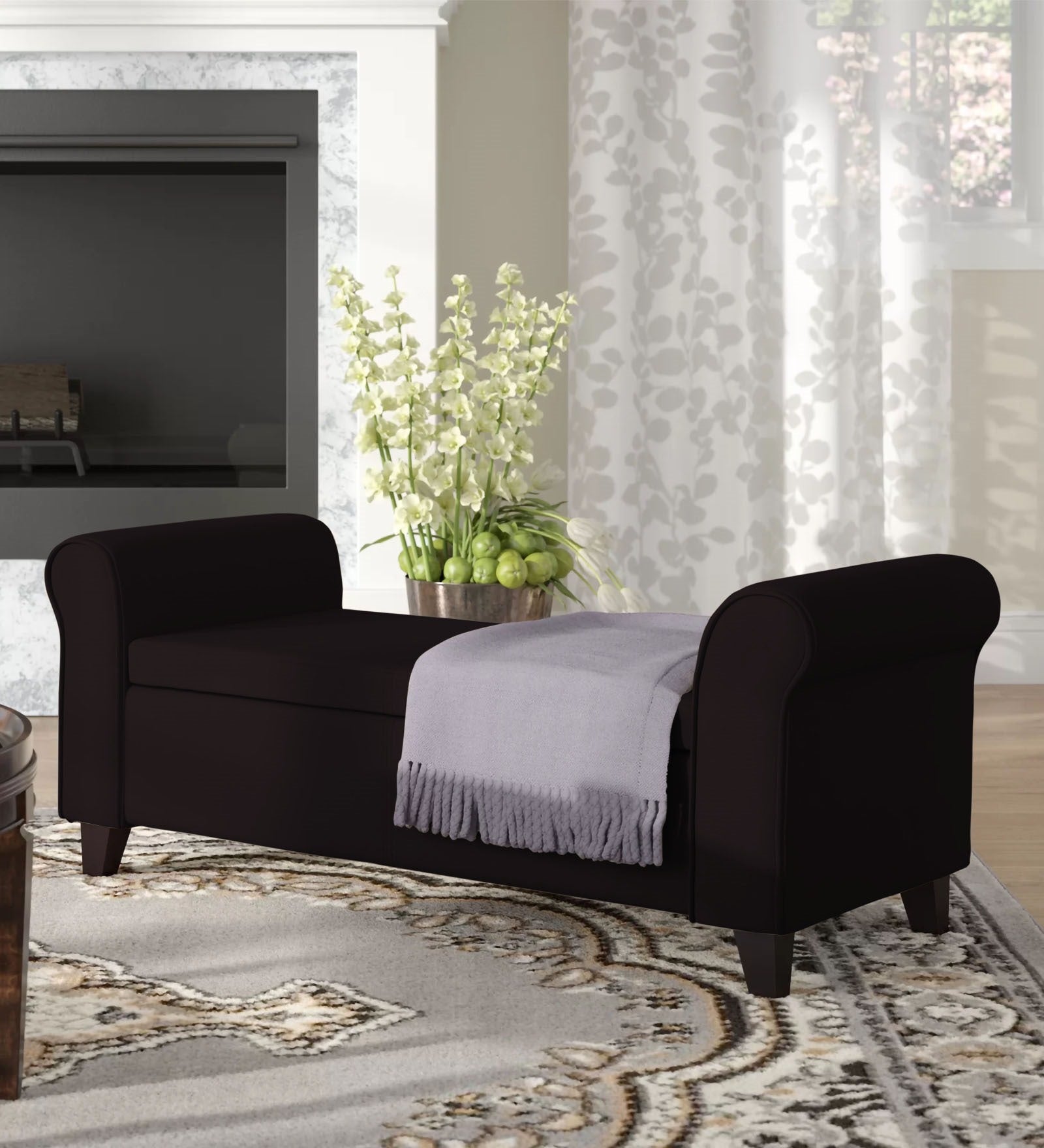 Molo Fabric 3 Seater Recamier In Cara Brown Colour With Storage - Febonic Living