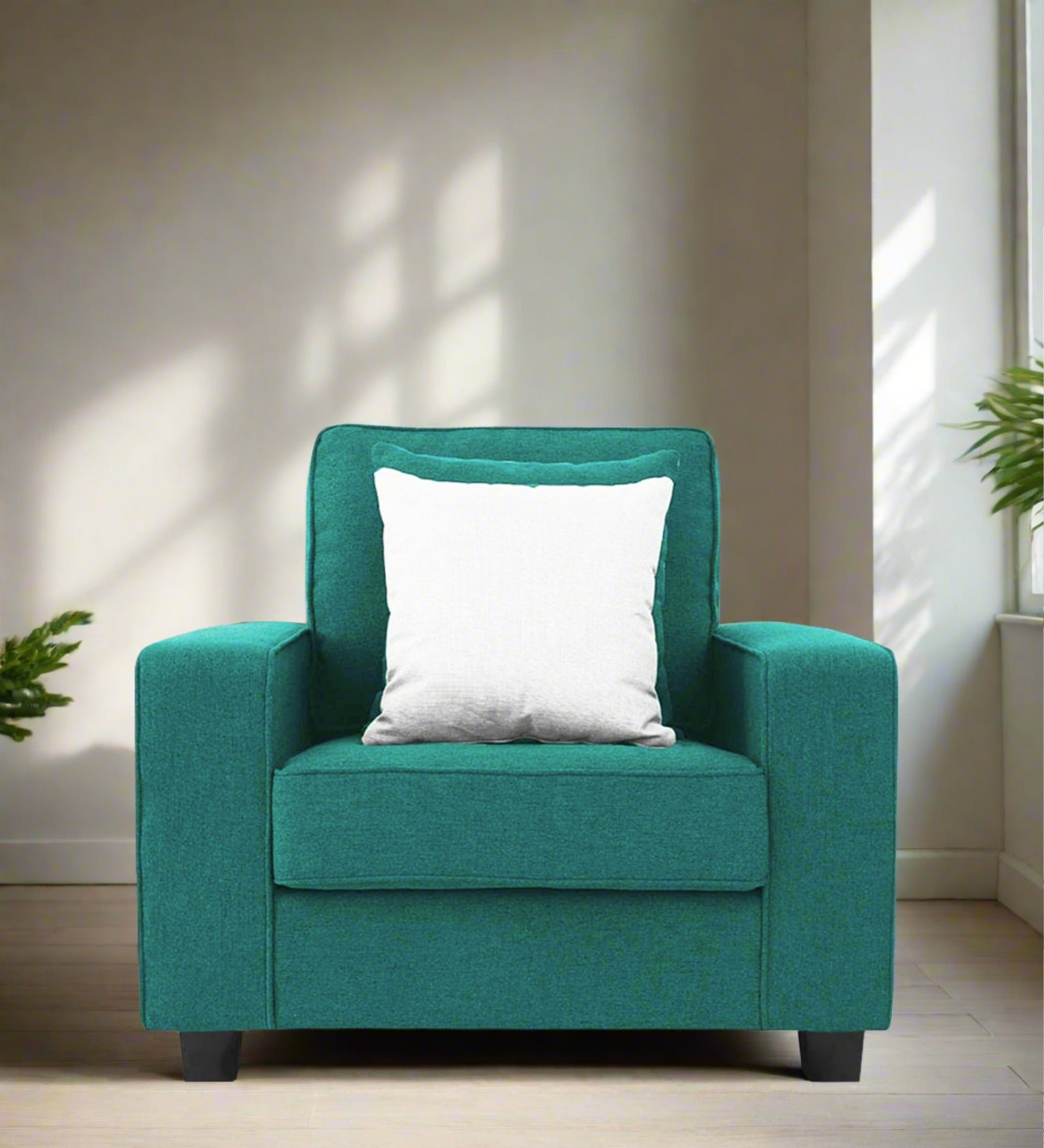 Ladybug Fabric 1 Seater Sofa In Sea Green Colour - Febonic Living