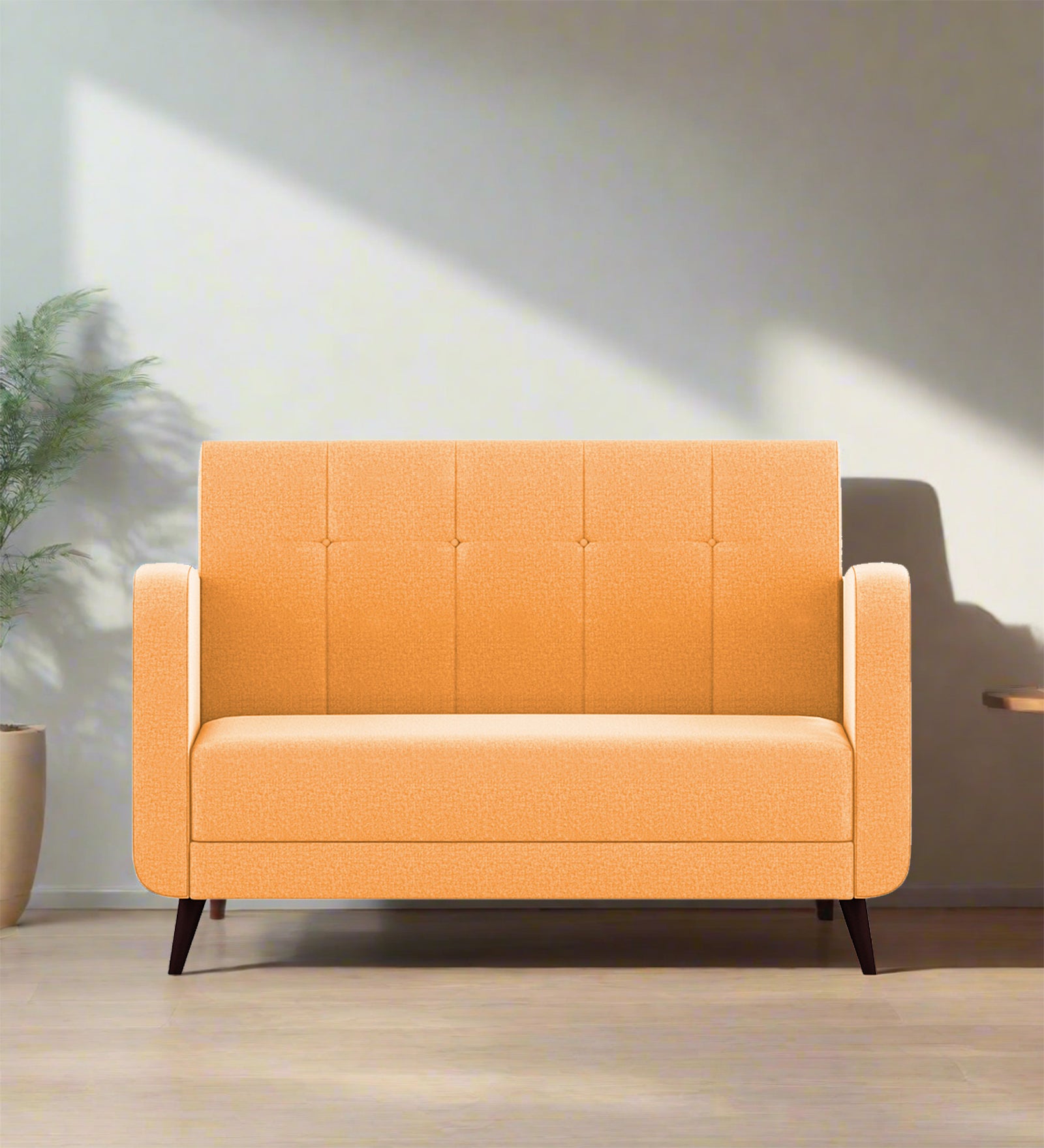 Wiki Velvet 2 Seater Sofa In Tangerine orange Colour - Febonic Living