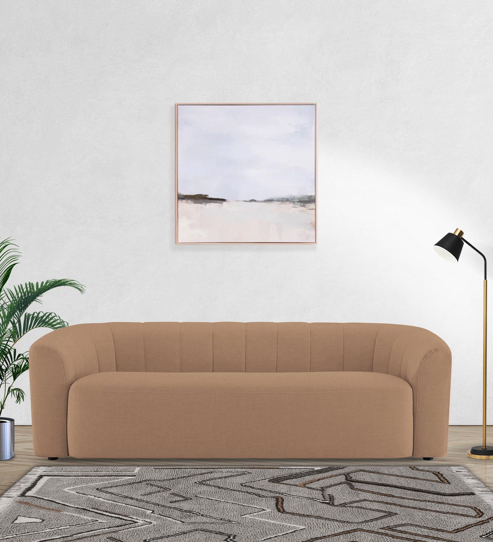 Mara Fabric 3 Seater Sofa In Cosmic Beige Colour