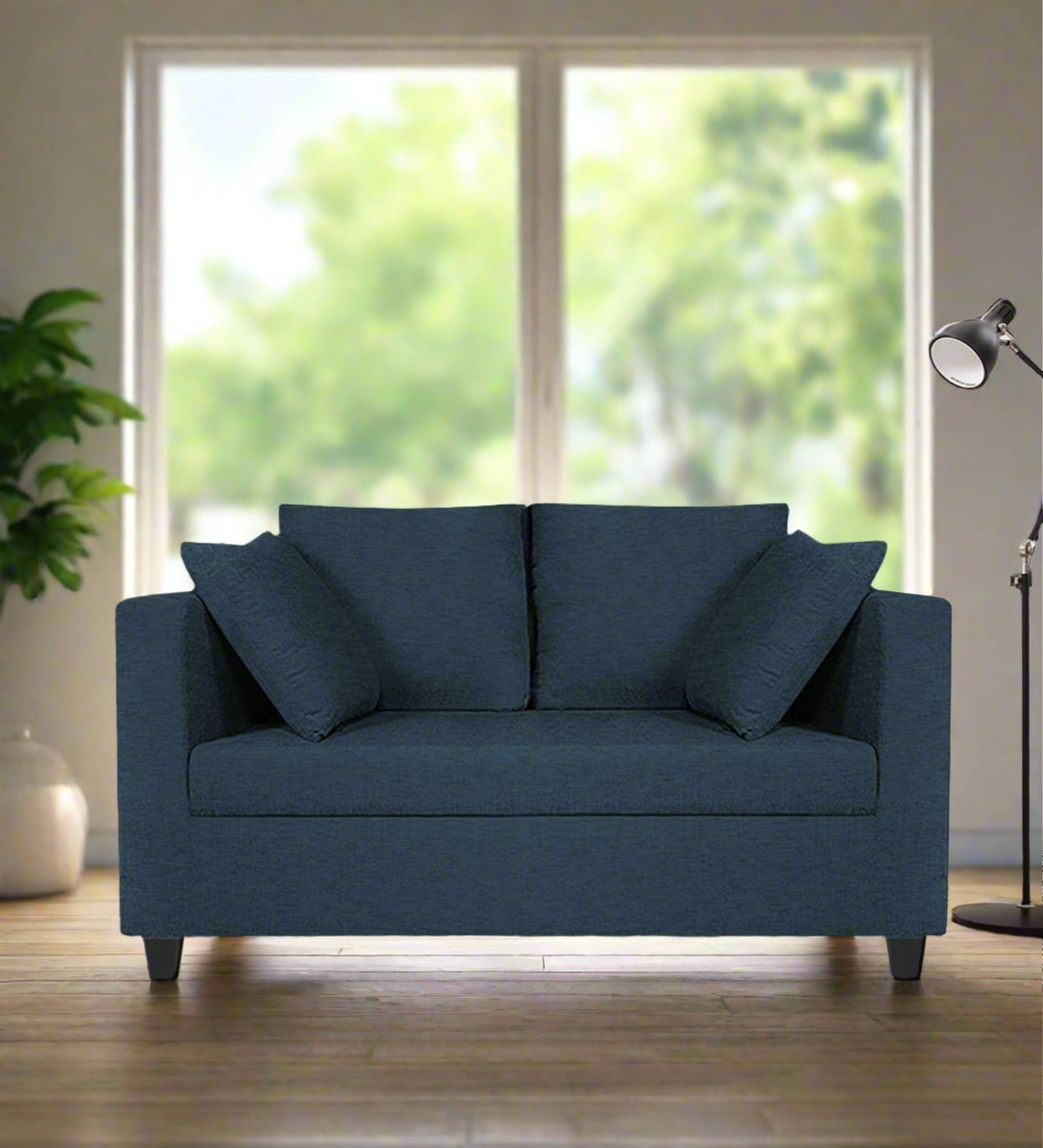 Nuska Fabric 2 Seater Sofa In Light Blue Colour - Febonic Living