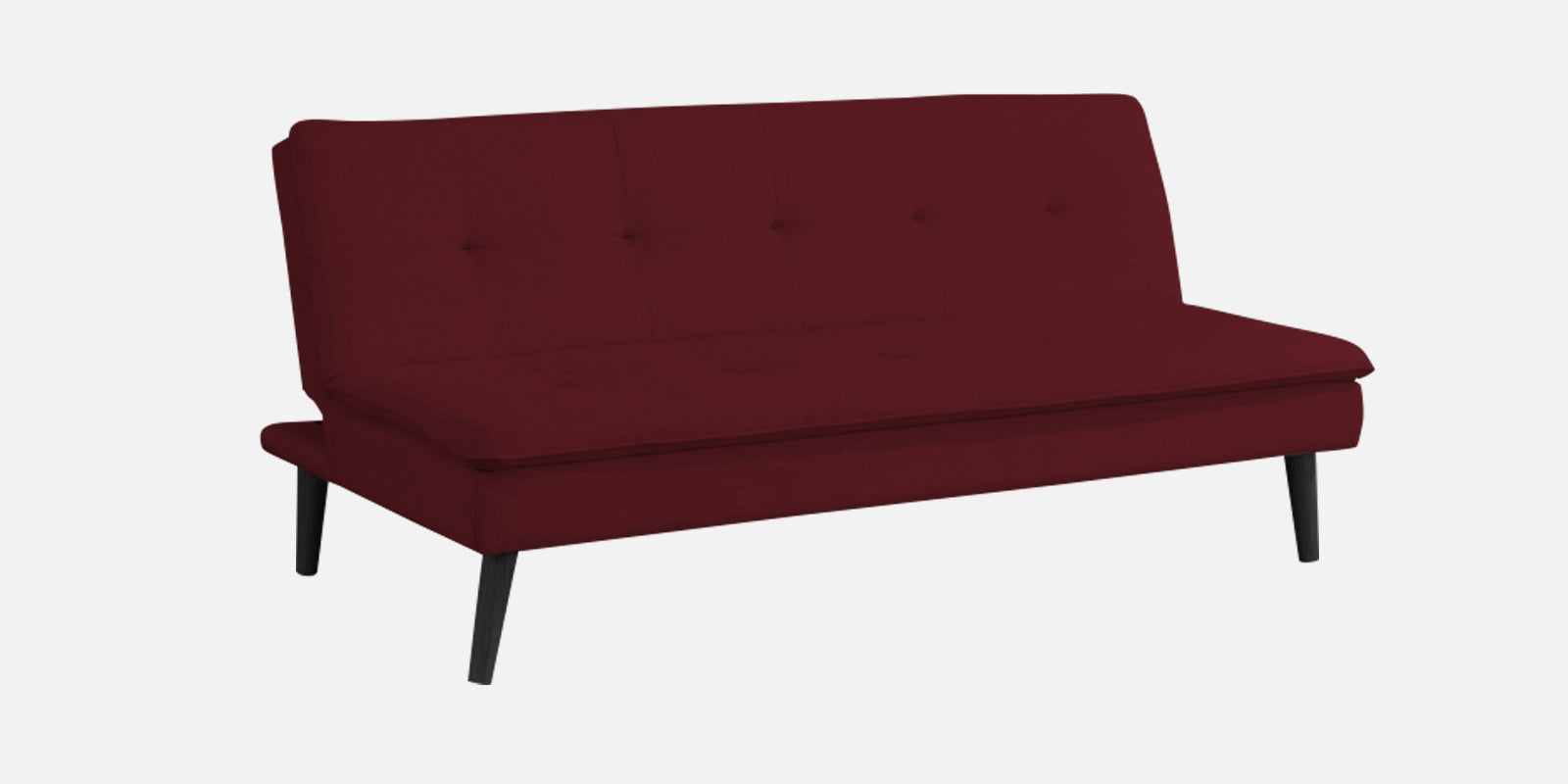 Toner Fabric 3 Seater Convertible Sofa Cum Bed In Blood Maroon Colour - Febonic Living