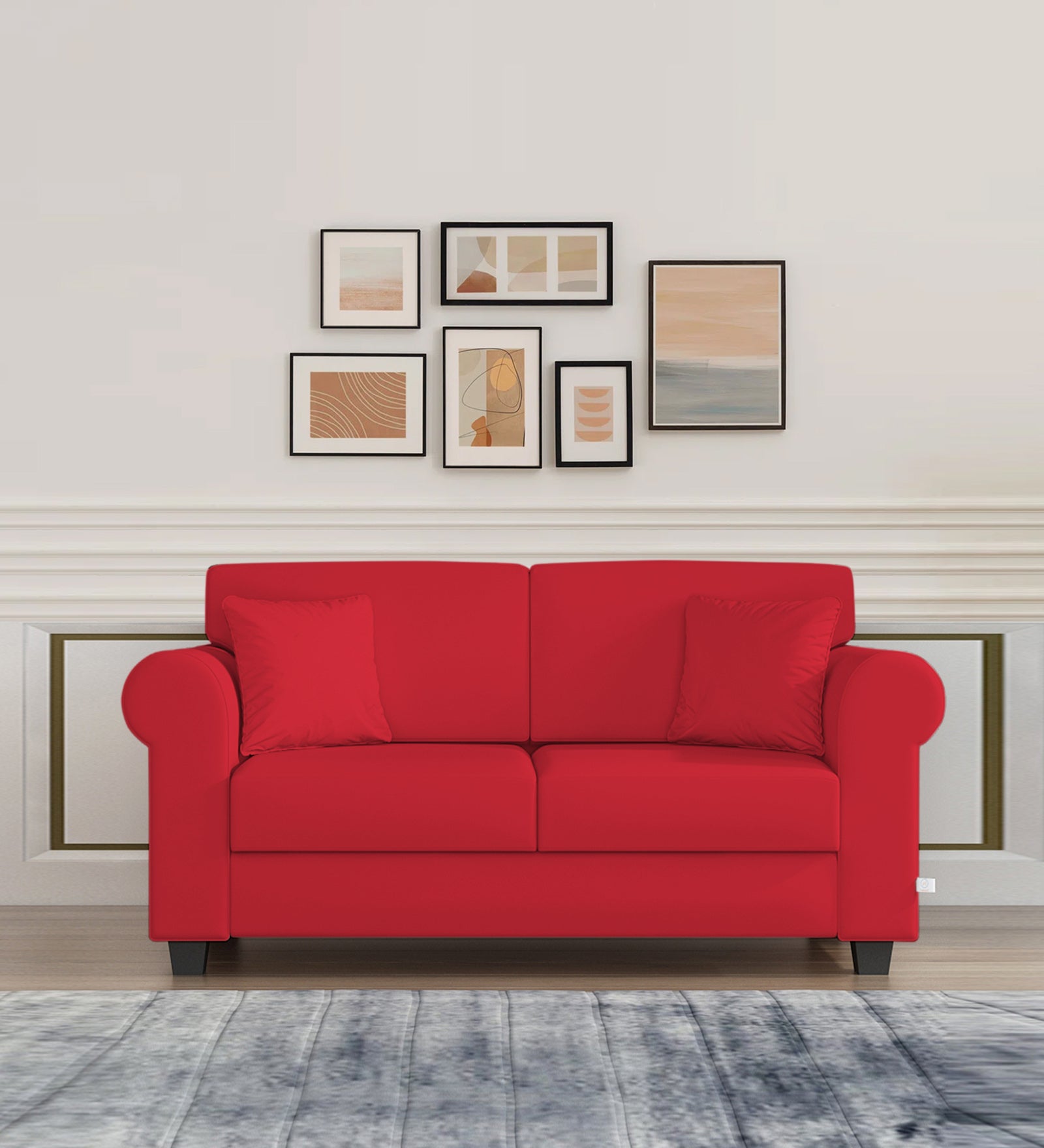Numonk Velvet 2 Seater Sofa In Ox Blood Maroon Colour - Febonic Living