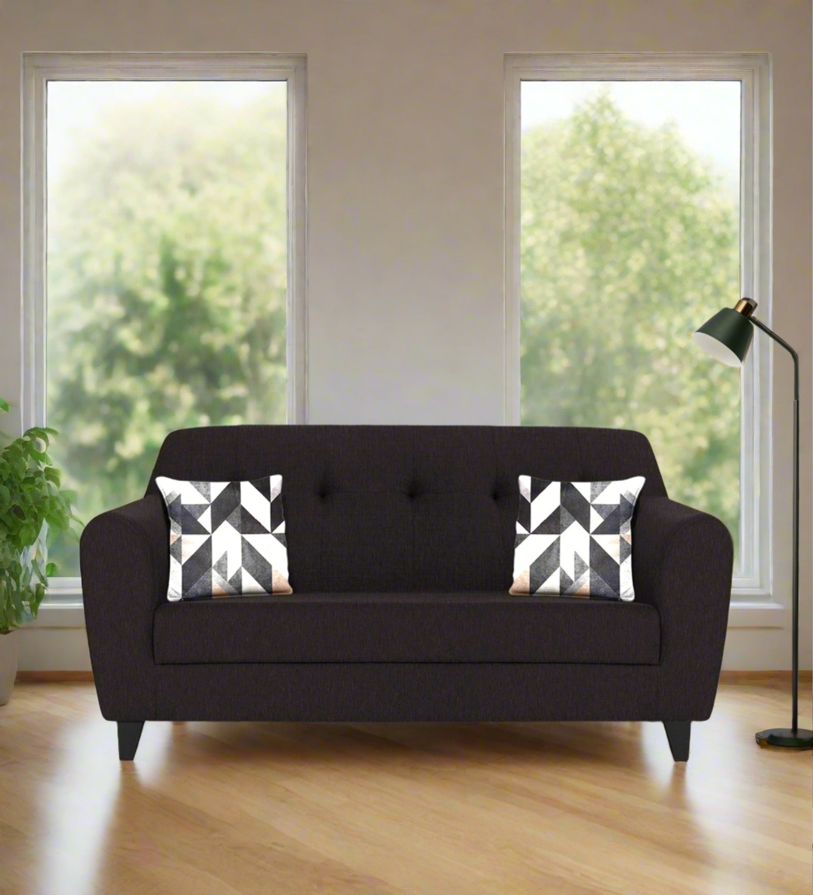 Melaan Fabric 2 Seater Sofa In Cara Brown Colour - Febonic Living