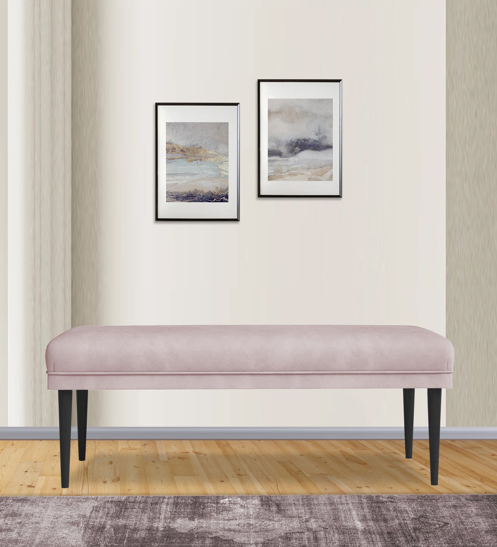 Summer Fabric Bench In Orchid Beige Colour - Febonic Living